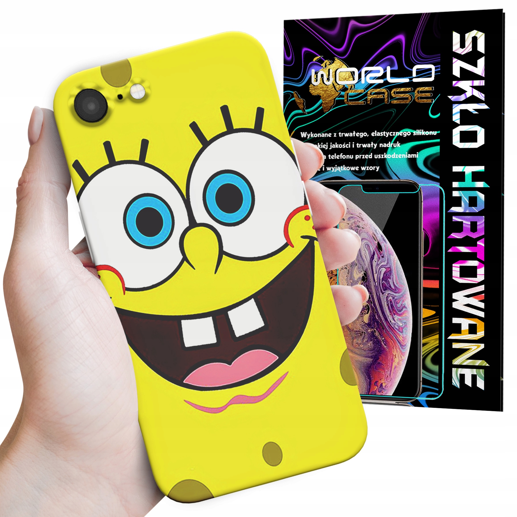 ETUI CASE DO IPHONE 6 PLUS - SPONGEBOB BAJKI GRY WYBÓR PLECKI + SZKŁO