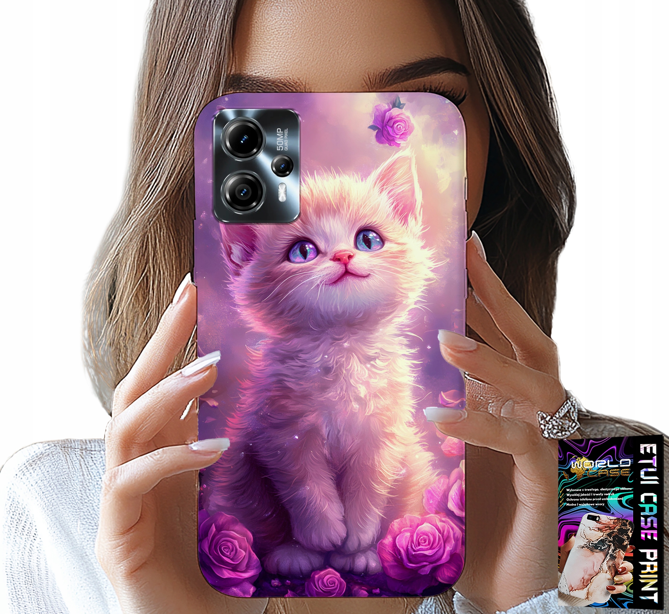 ETUI DO MOTOROLA G13 / G23 - SŁODKI KOTEK, KOT, WZORY ZE ZWIERZĘTAMI