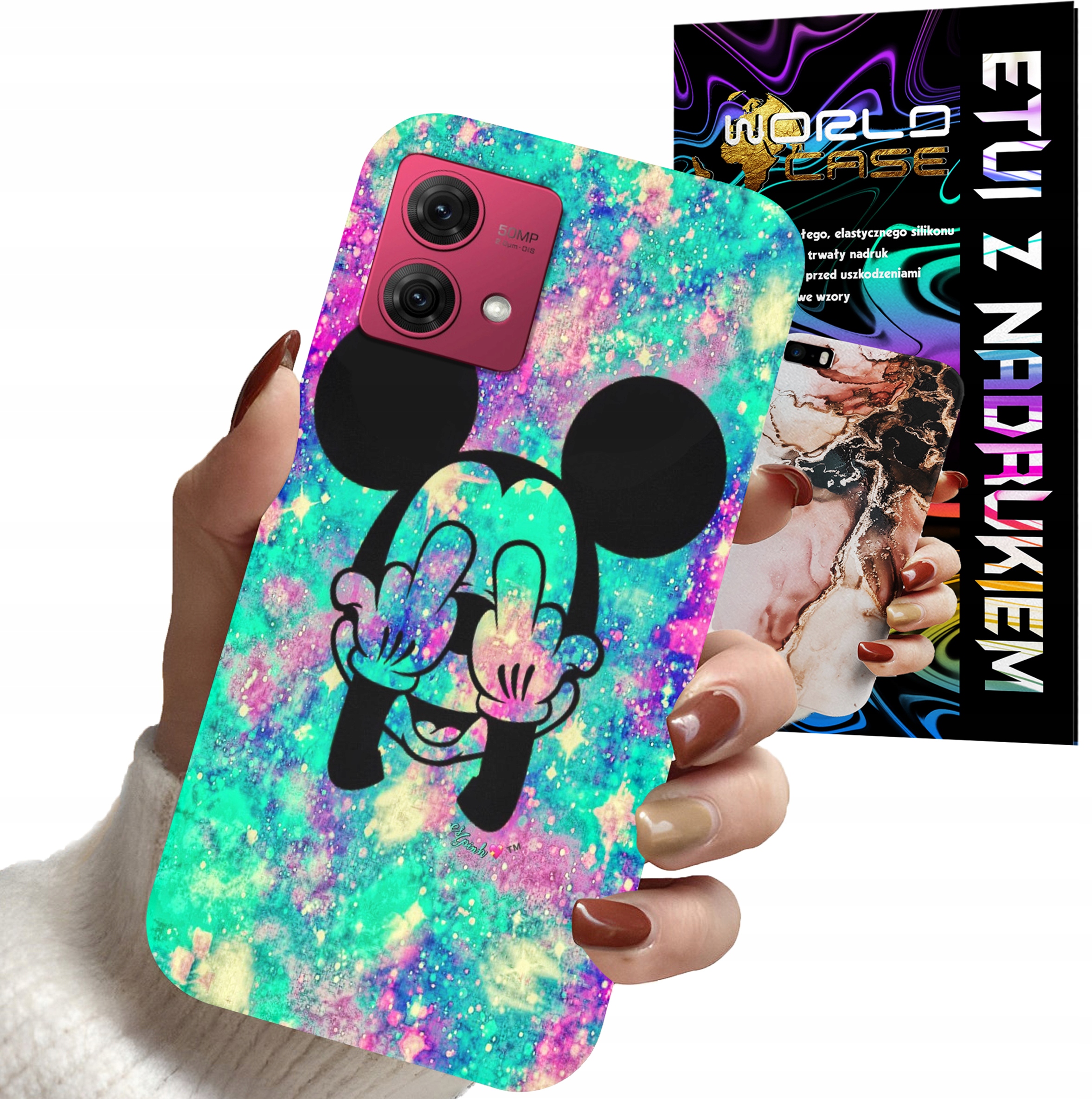 ETUI CASE DO MOTOROLA EDGE 40 NEO - MYSZKA MINNIE DAMSKIE WZORY PLECKI
