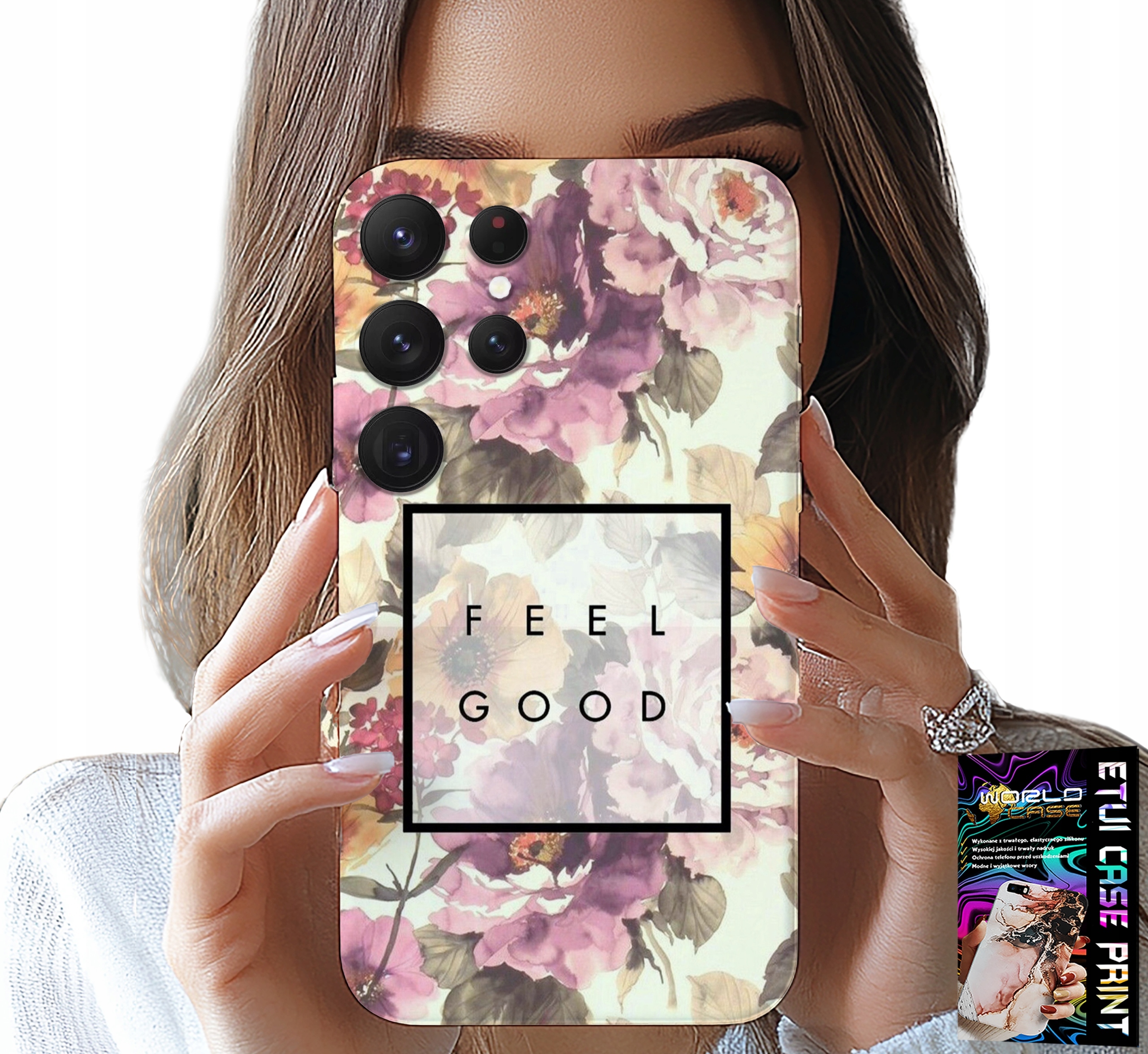 ETUI DO SAMSUNG GALAXY S24 ULTRA - KWIATISTY WZÓR, MODNE DAMSKIE + SZKŁO