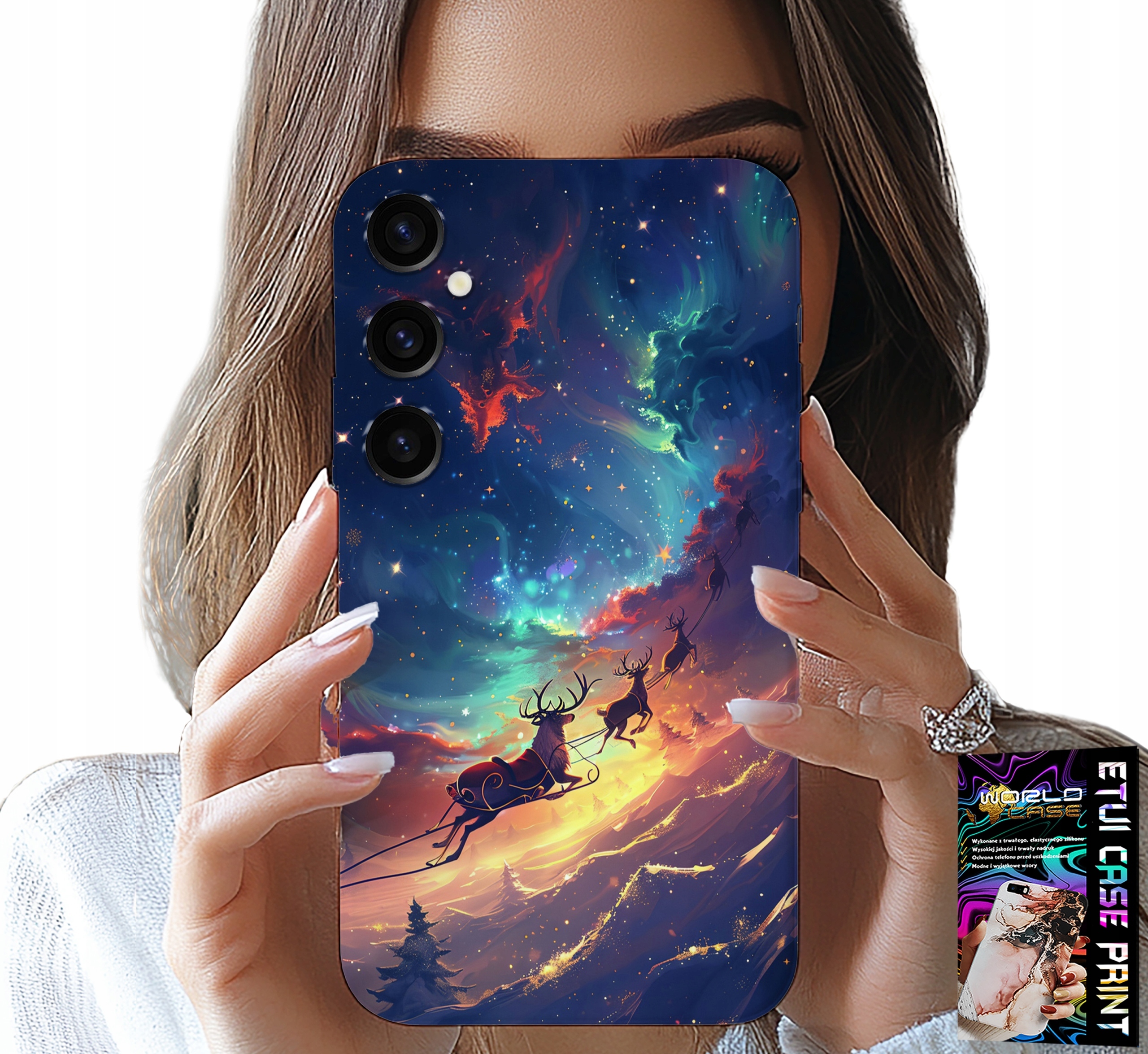 ETUI DO SAMSUNG GALAXY S23 FE - RENIFEREK SŁODKI RENIFER ŚWIĄTECZNY WZÓR