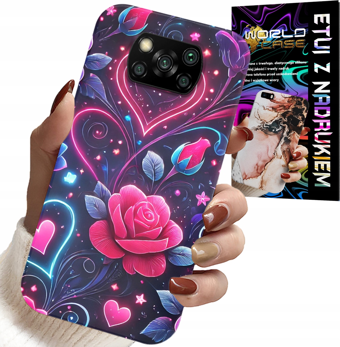 ETUI DO XIAOMI POCO X3 - SERCE, RÓŻA, NASTOLETNIE CASE + SZKŁO
