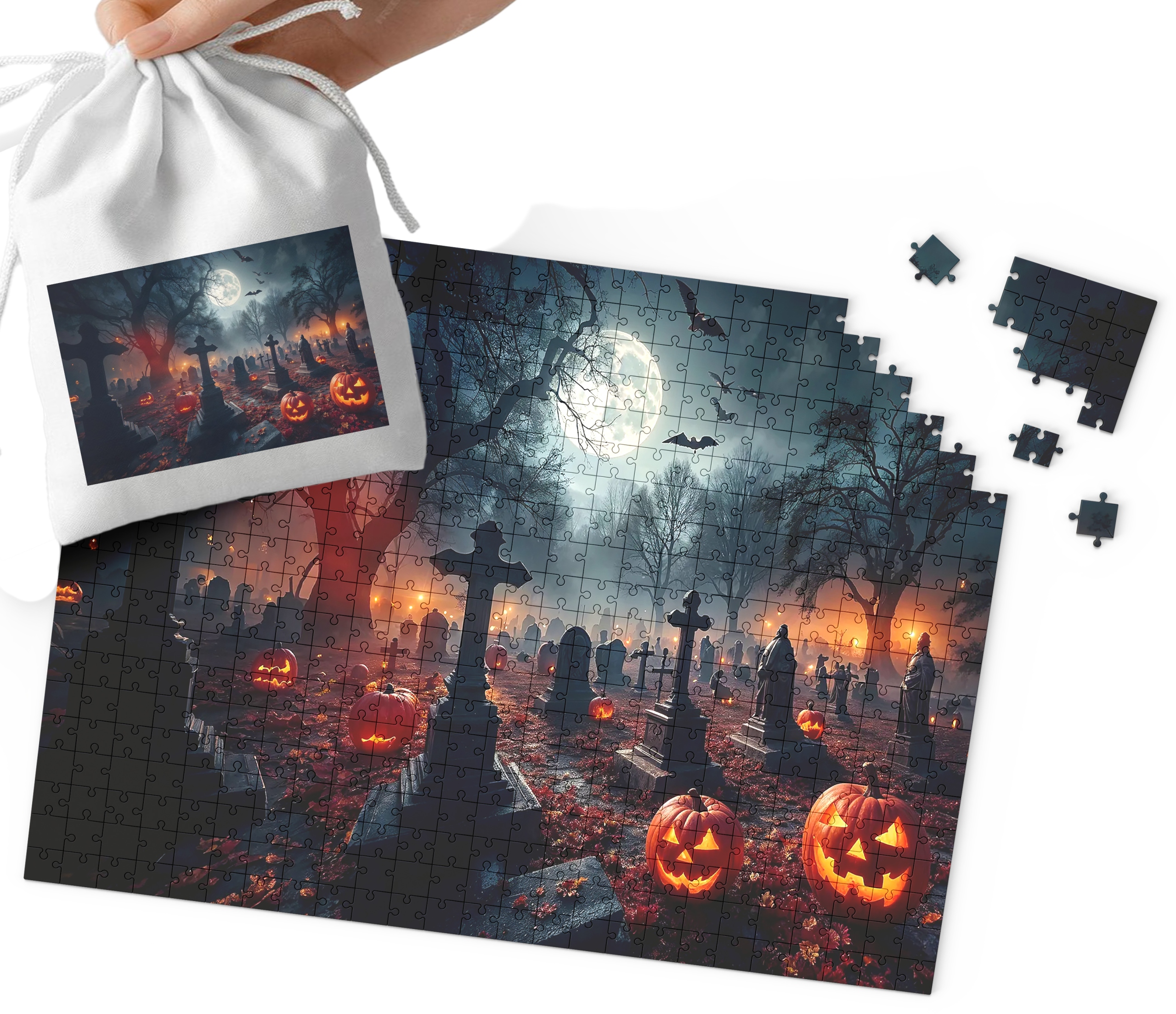 PUZZLE - HALLOWEEN DYNIA ŚWIĘTA ŚWIĄTECZNE WZORY 24el + WORECZEK
