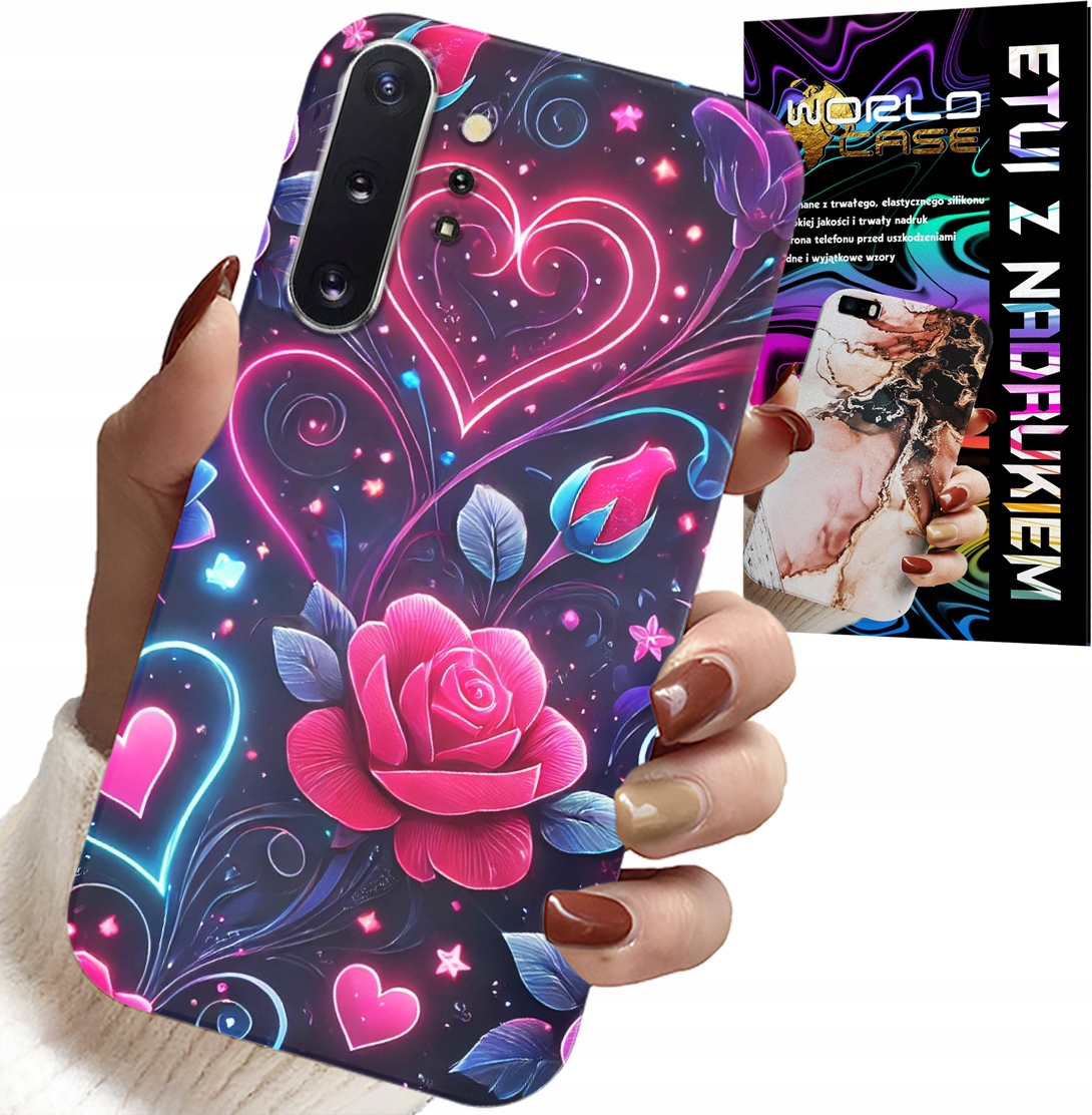 ETUI DO SAMSUNG NOTE 10 PLUS - SERCE, RÓŻA, NASTOLETNIE CASE + FOLIA