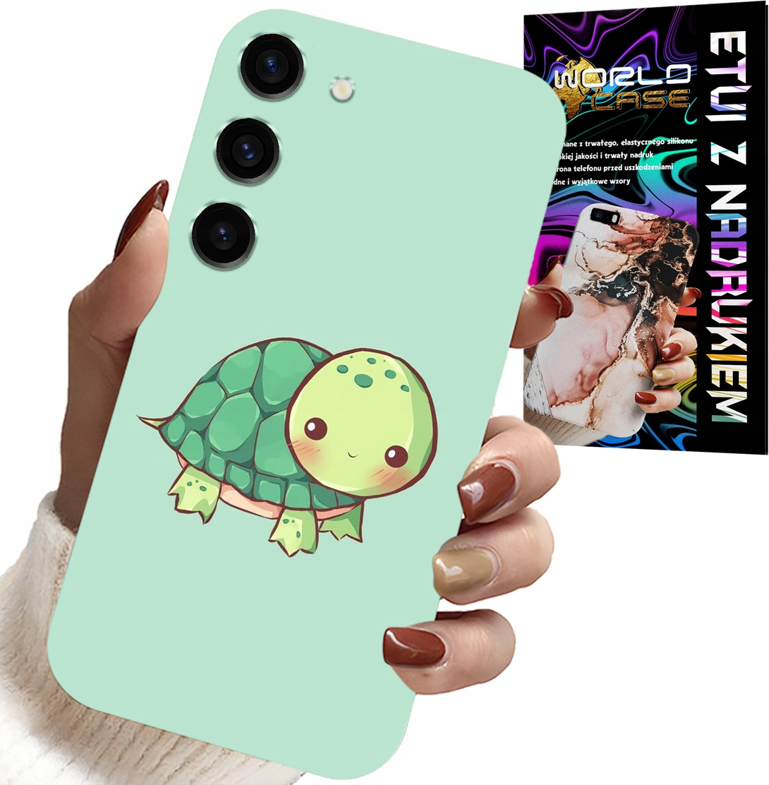 ETUI DO SAMSUNG GALAXY S23 - SŁODKIE ŻÓŁWKI WZORY DLA DZIECI + SZKŁO