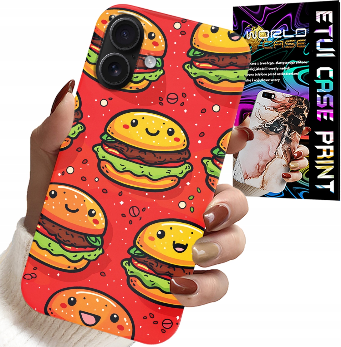 ETUI DO IPHONE 16 - SŁODKIE UŚMIECHNIĘTE BURGERY POKROWIEC