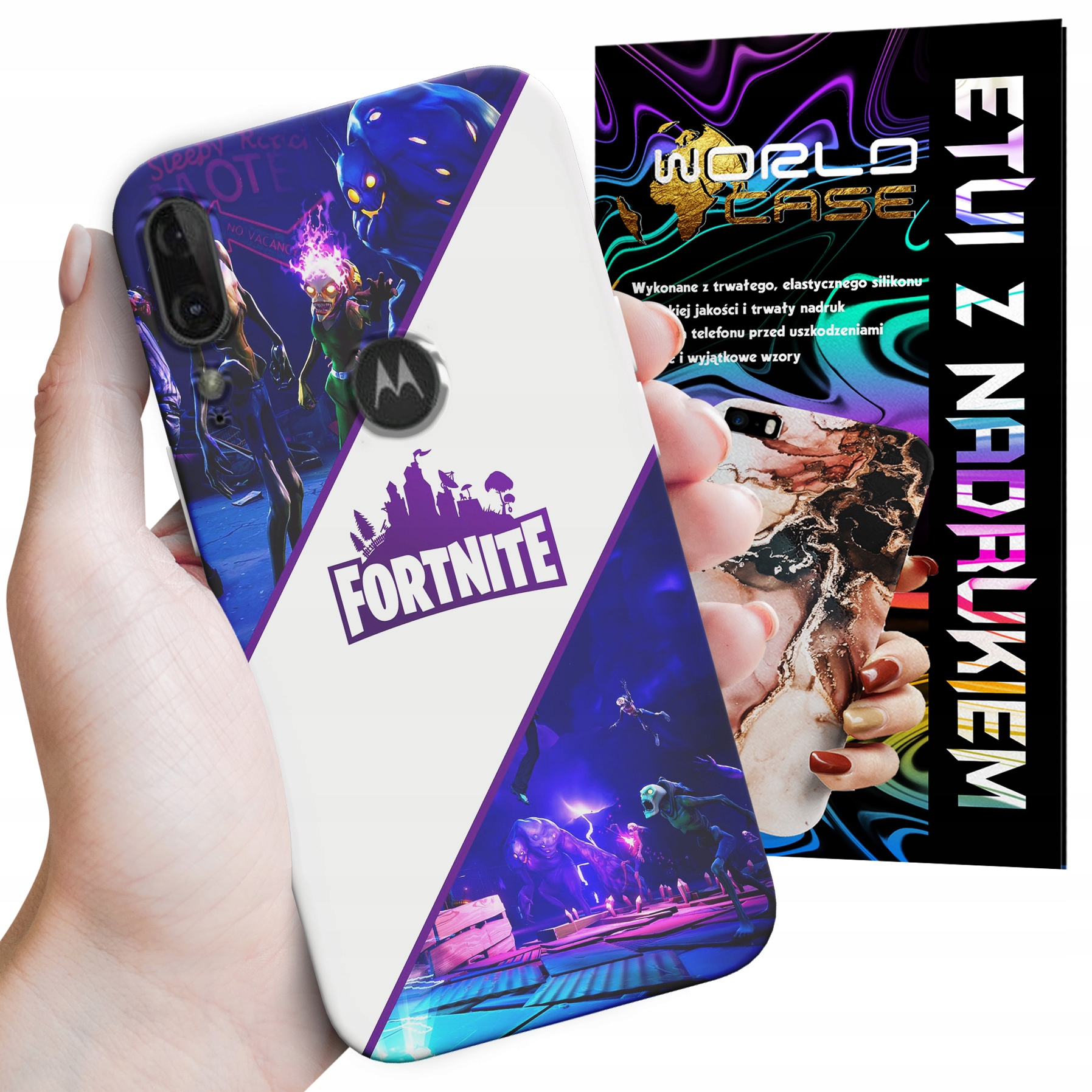 ETUI CASE DO MOTOROLA E6 PLUS - FORTNITE DZIECIĘCE WZORY Z GIER I BAJEK