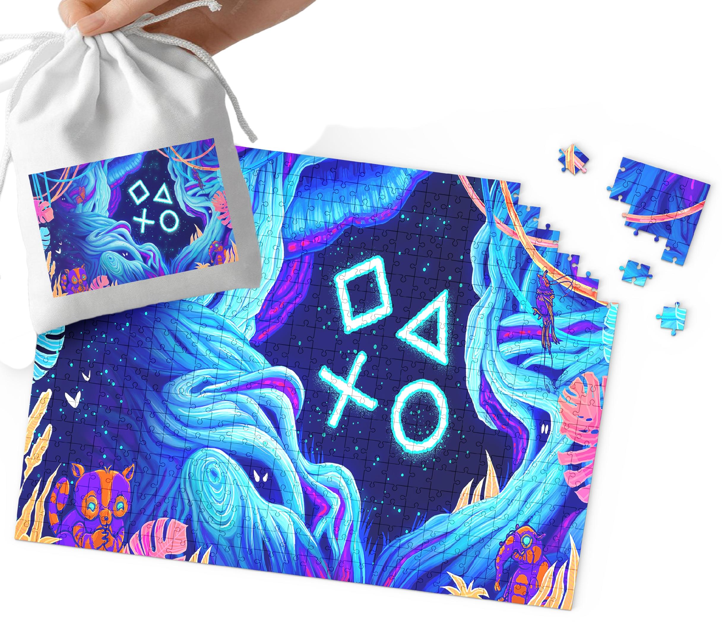 PUZZLE - WZORY Z BAJEK I GIER PREZENT DLA DZIECI 110EL + WORECZEK