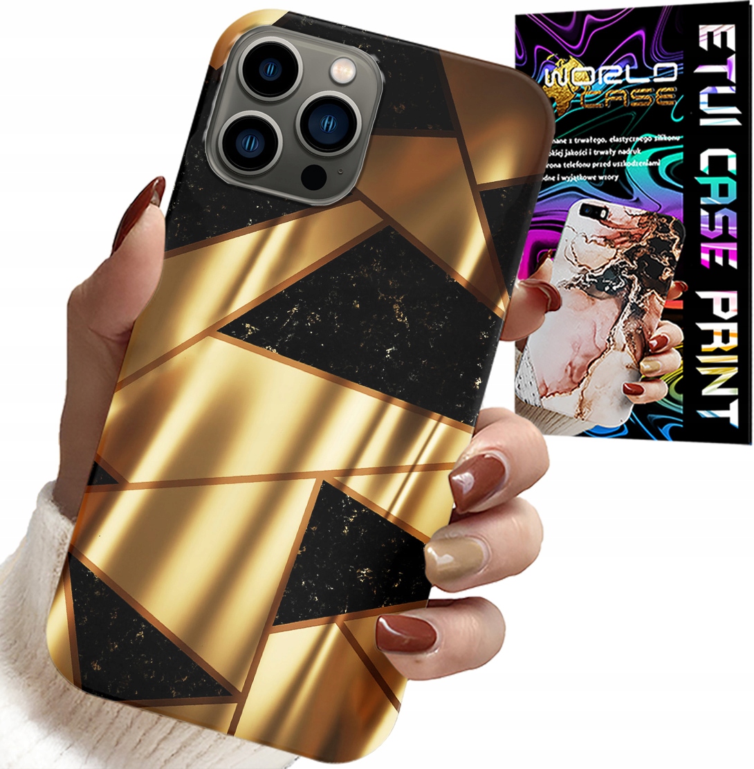 ETUI DO IPHONE 12 PRO - ZŁOTE ELEGANCKIE WZORY + FOLIA HYDRO