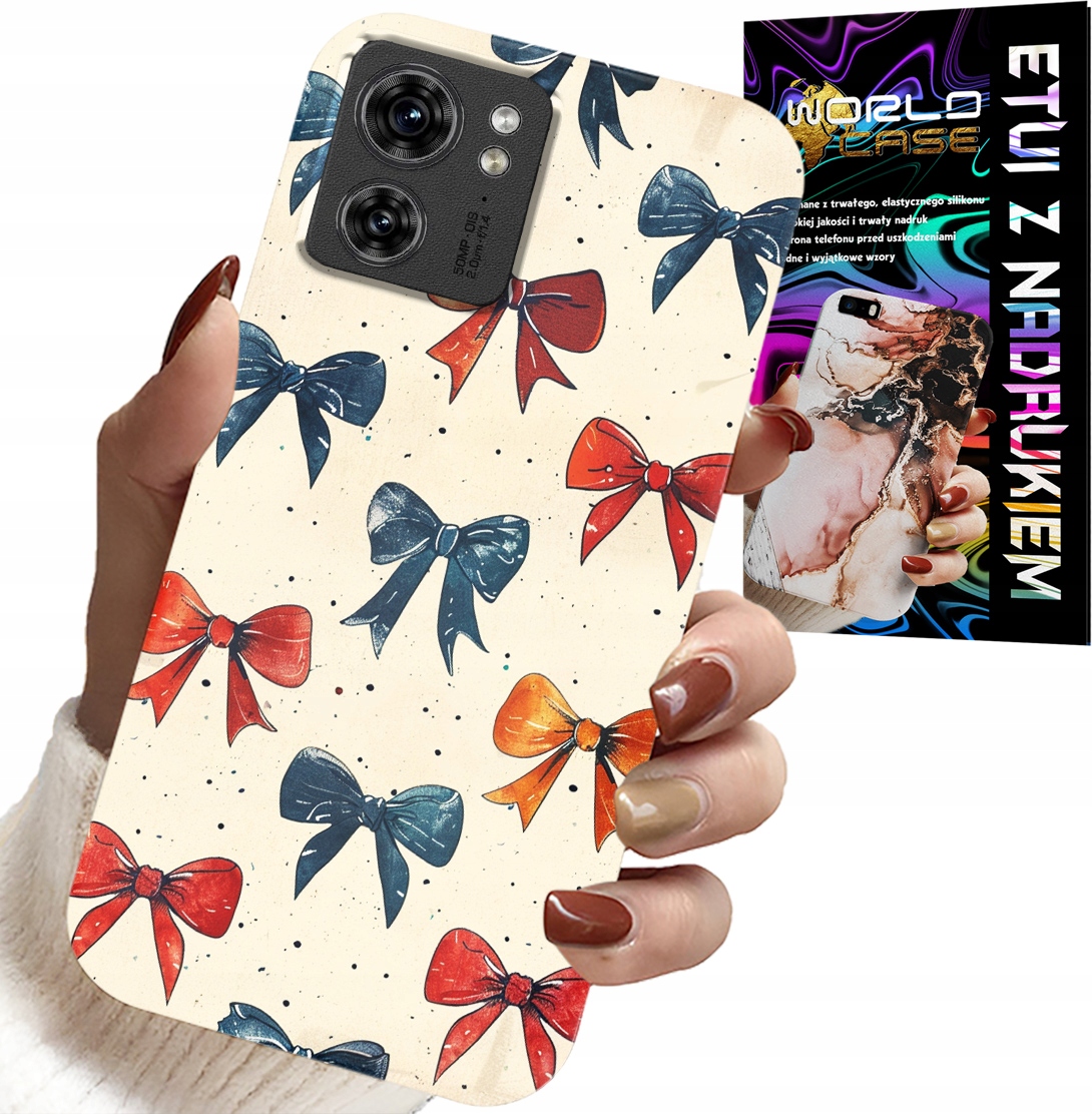 ETUI DO MOTOROLA EDGE 40 - KOLOROWE WSTĄŻKI WSTĄŻKA MODNE WZORY