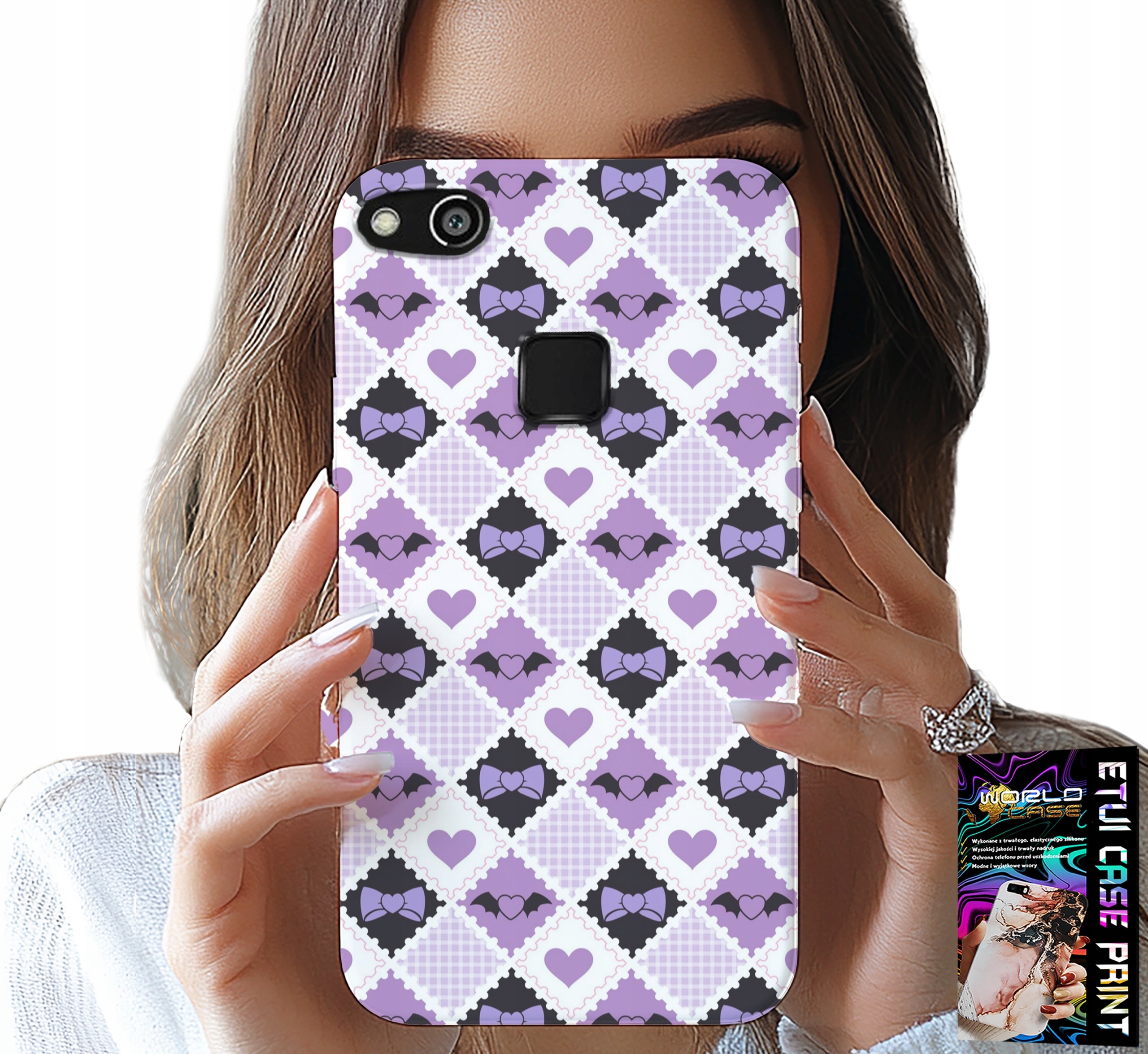 ETUI DO HUAWEI P10 LITE - MODNE SERCA KOKARDKI KOKARDA + SZKŁO