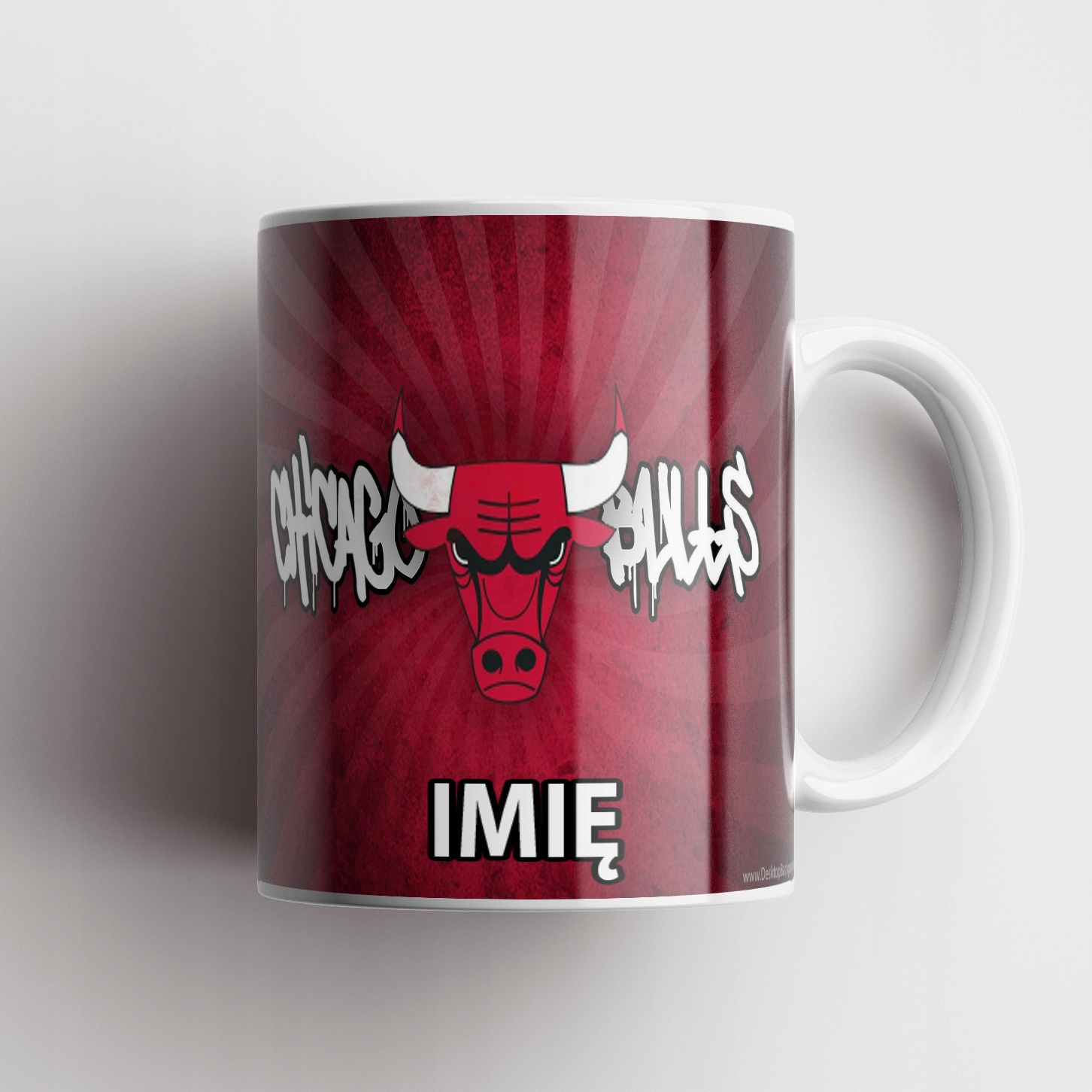 ZESTAW KUBEK + PODKŁADKA - CHICAGO BULLS - PREZENT WIELE WZORÓW + IMIĘ