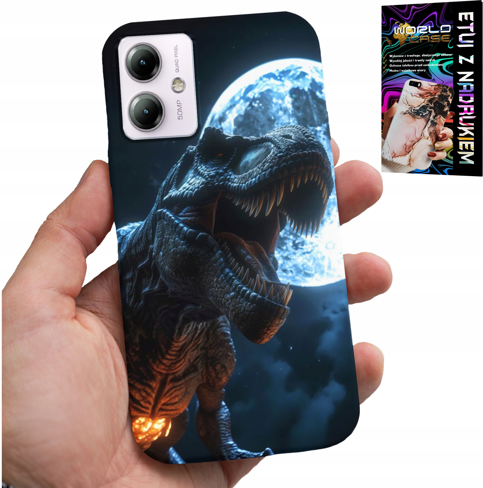 ETUI DO MOTOROLA MOTO G14 - DINO DINOZAUR TYRANOZAUR POKROWIEC CASE