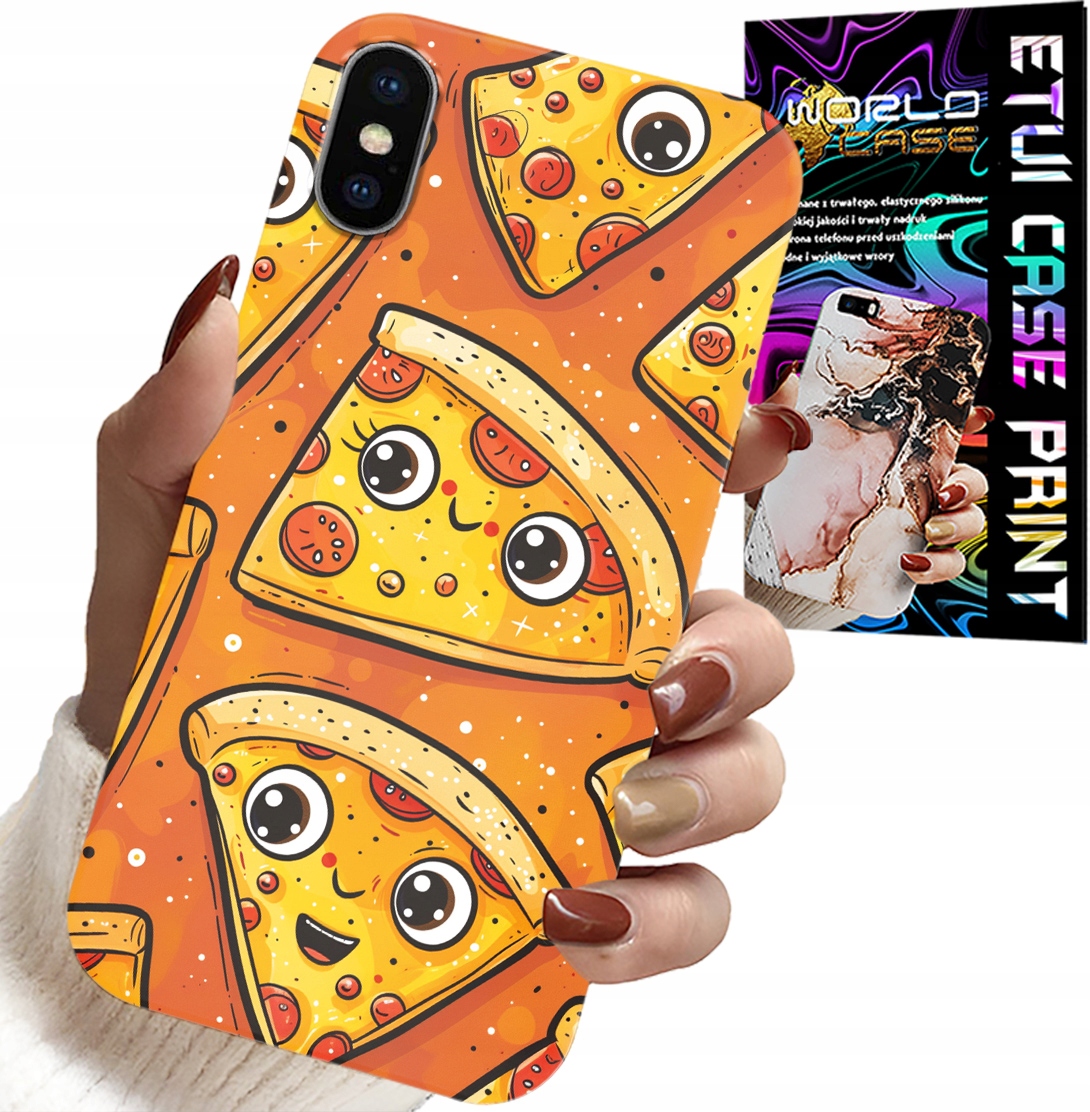 ETUI DO IPHONE XS MAX - SŁODKIE UŚMIECHNIĘTE PIZZE CASE + SZKŁO