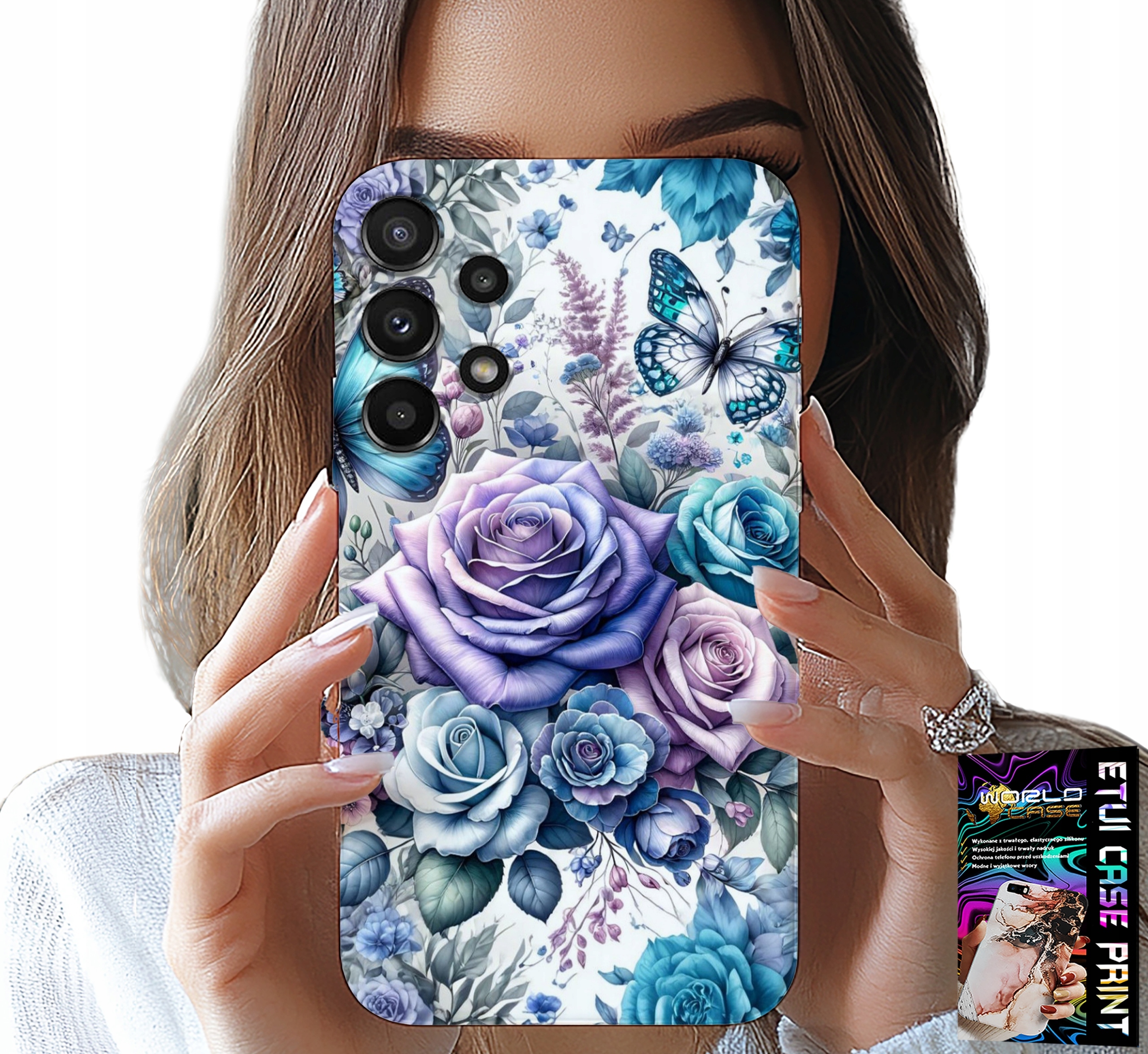 ETUI DO SAMSUNG GALAXY A32 4G - KWIECISTE WZORY RÓŻEKWIATKI CASE + SZKŁO