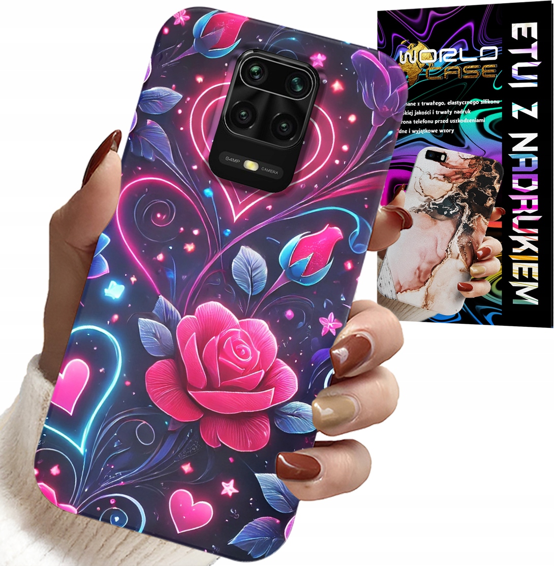 ETUI DO XIAOMI NOTE 9 PRO / 9S - SERCE, RÓŻA, NASTOLETNIE CASE + SZKŁO