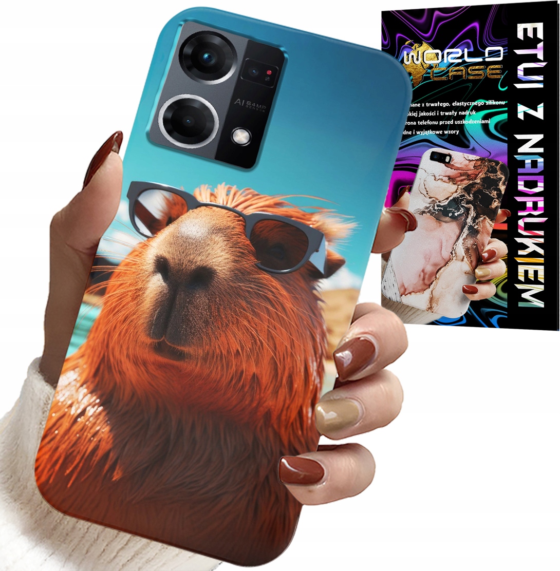 ETUI DO OPPO RENO7 4G - SŁODKA KAPIBARA, CAPIBARA CASE + SZKŁO
