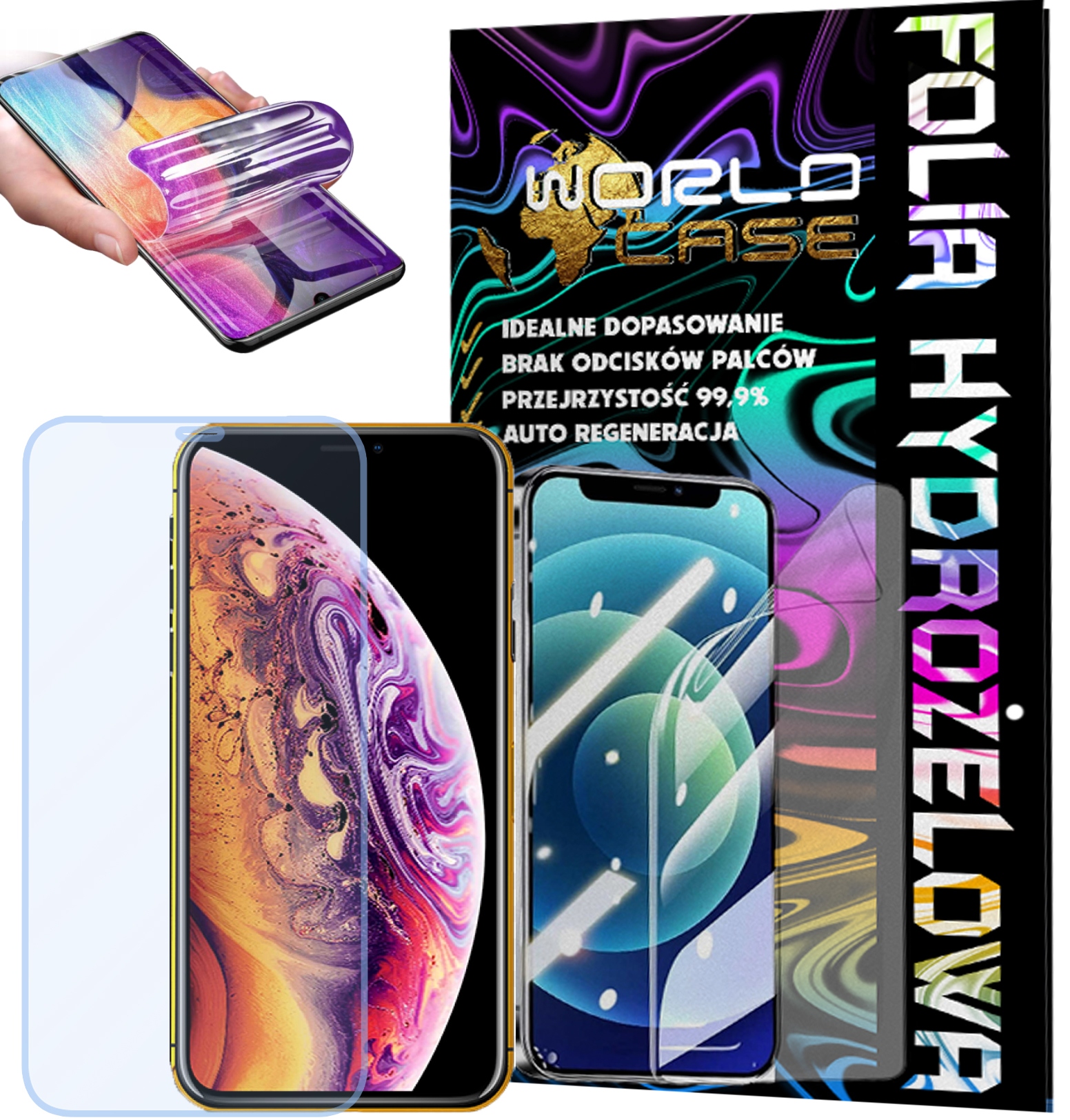 FOLIA HYDROŻELOWA OCHRONNA DO IPHONE XS MAX NA EKRAN MOCNA