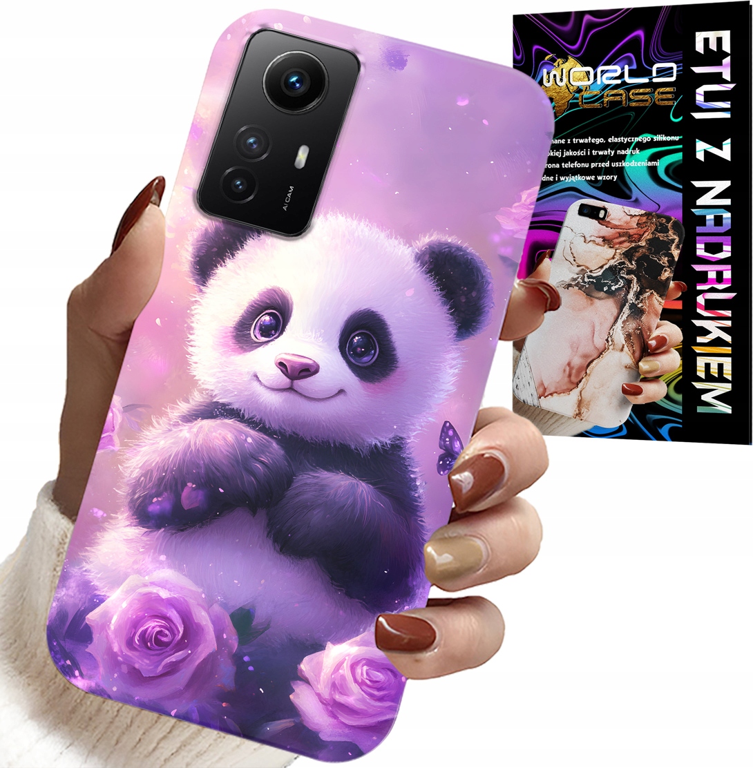 ETUI DO XIAOMI NOTE 12S 4G - SŁODKA PANDA WZORY DLA DZIECI + SZKŁO