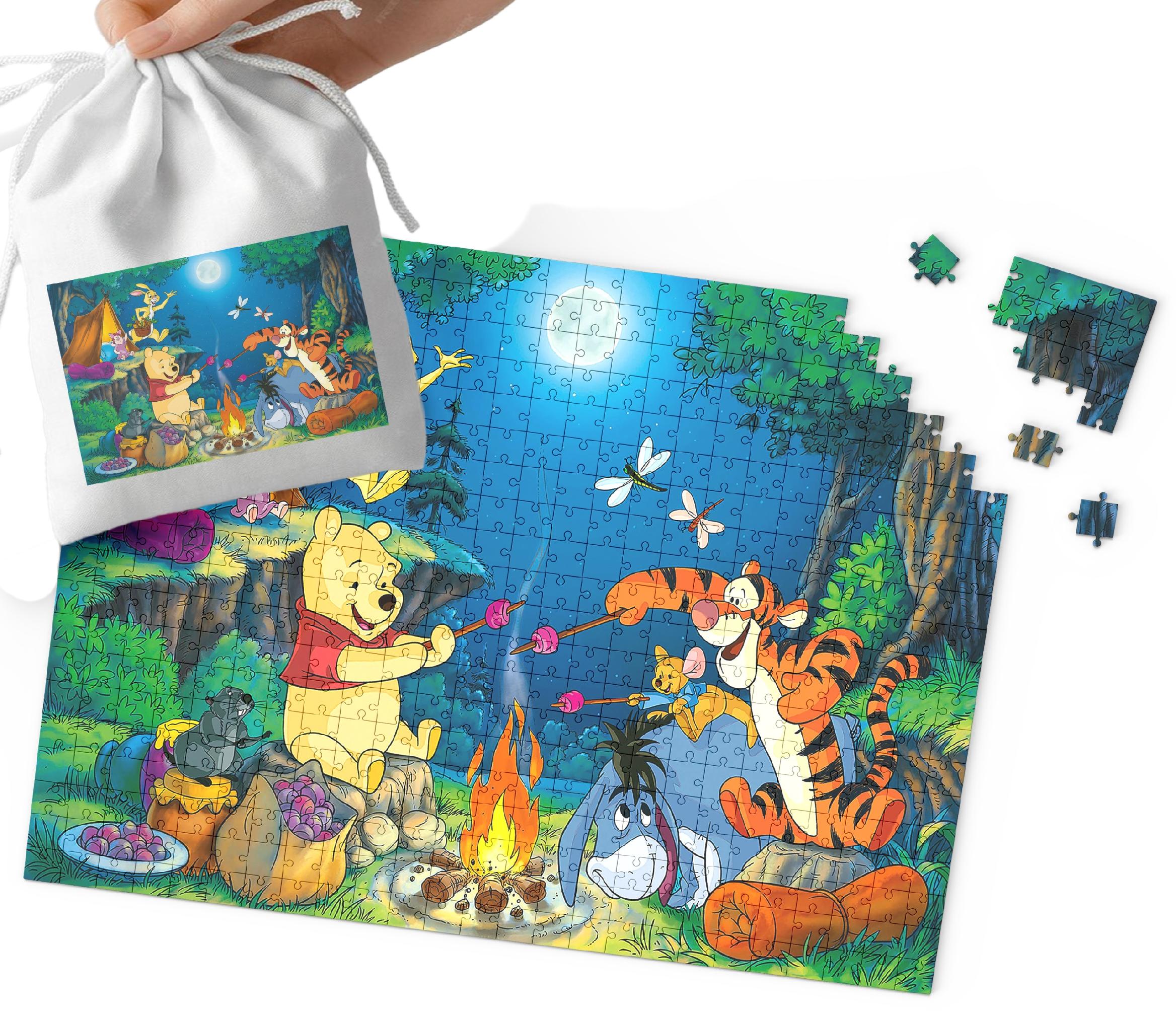 PUZZLE - Kubuś Puchatek WZORY Z BAJEK PREZENT 252el + WORECZEK