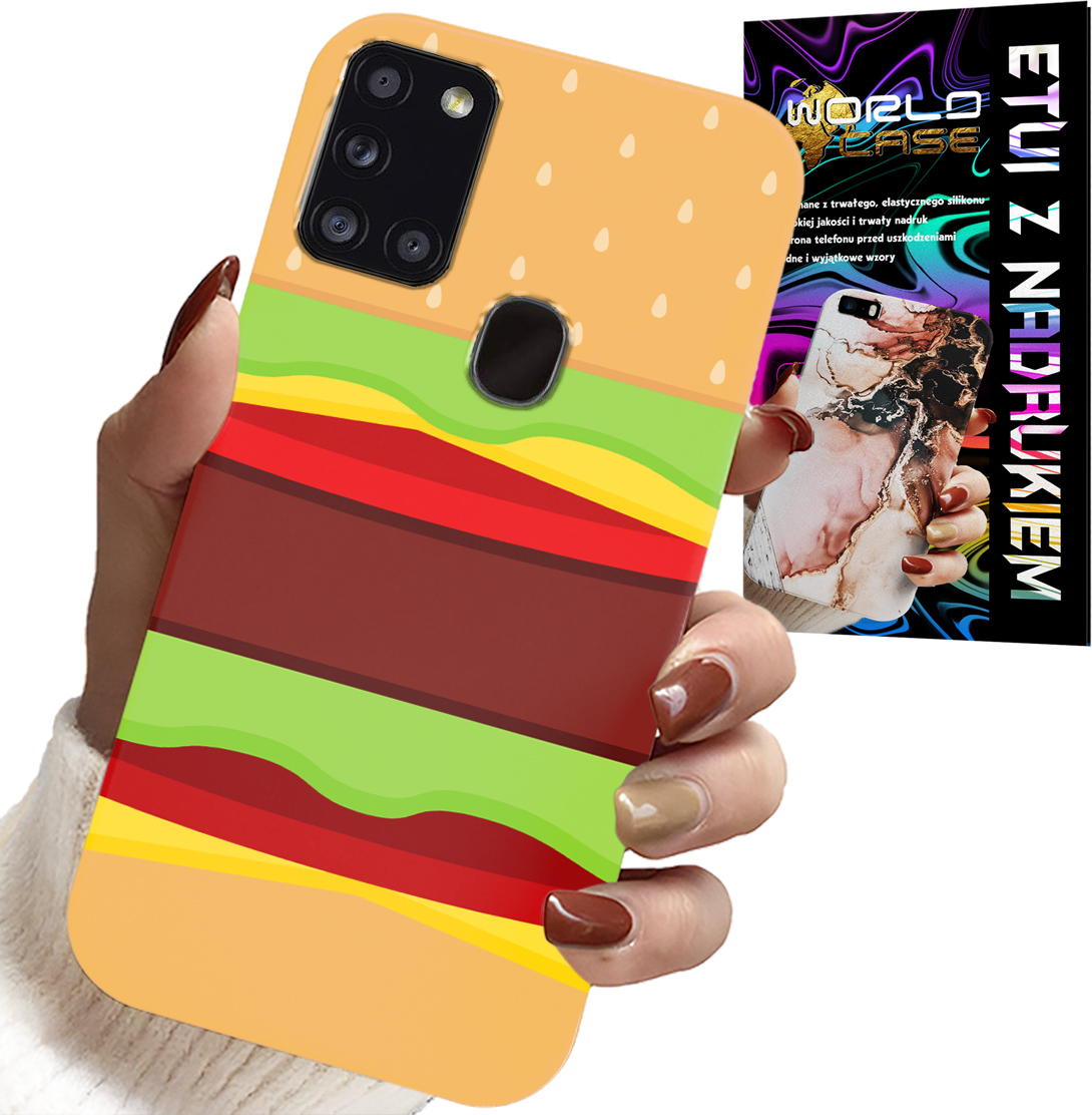 ETUI DO SAMSUNG GALAXY A21s - CASE BURGER CHEESEBURGER OBUDOWA PREZENT