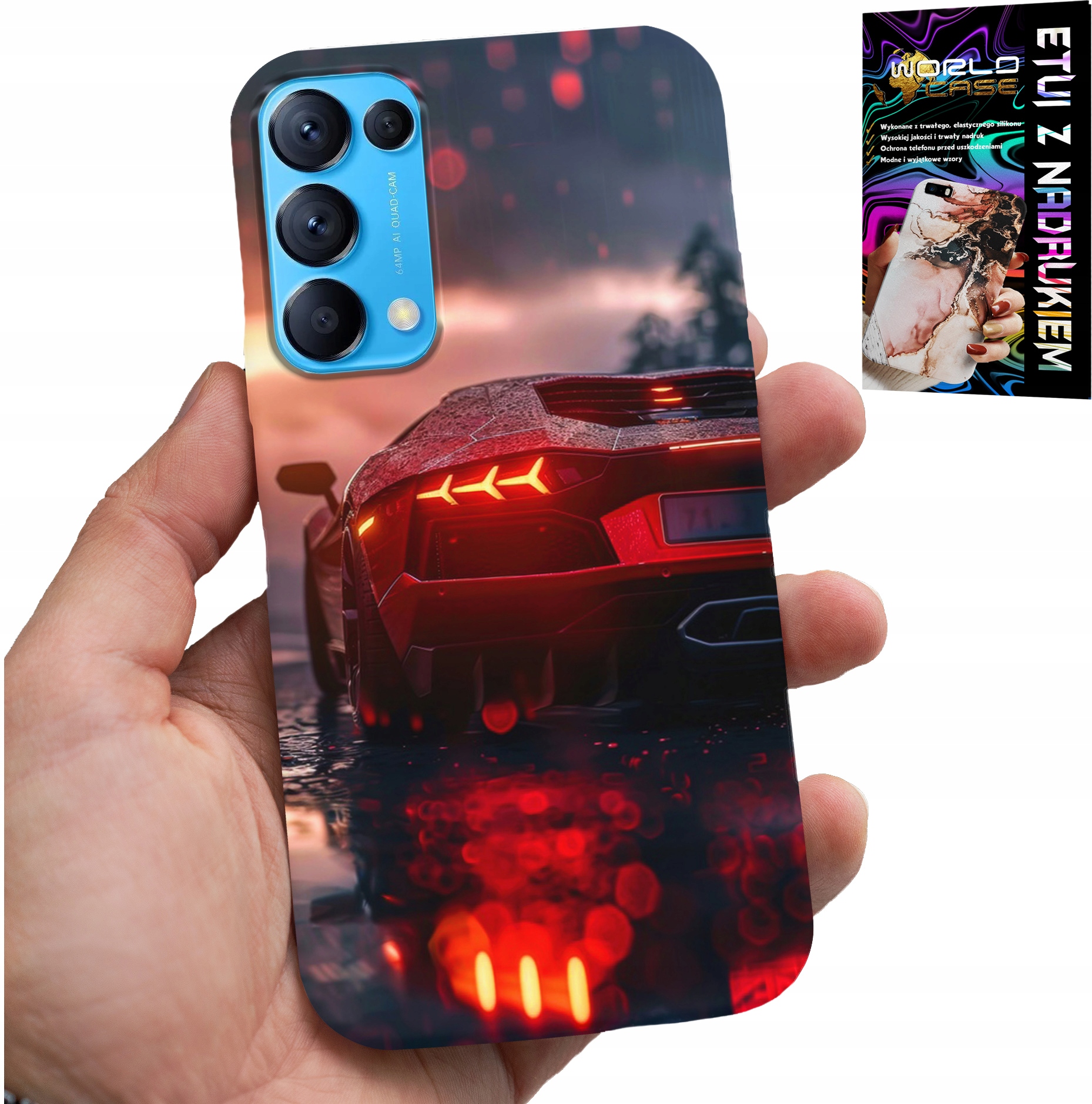 ETUI DO OPPO FIND X3 LITE - LUKSUSOWE SAMOCHODY, MEGA WZORY, OBUDOWA