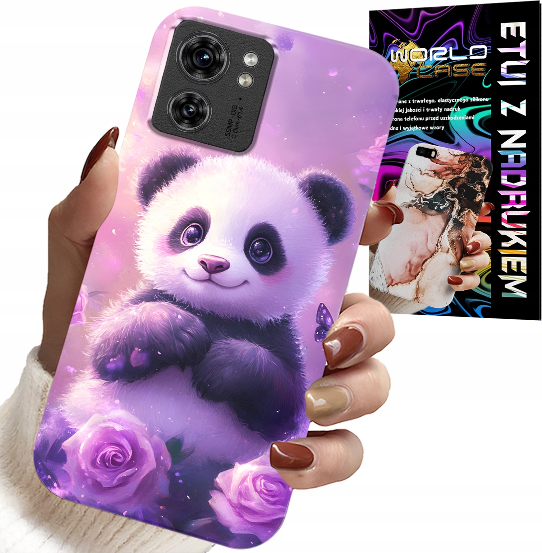 ETUI DO MOTOROLA EDGE 40 - SŁODKA PANDA WZORY DLA DZIECI + FOLIA