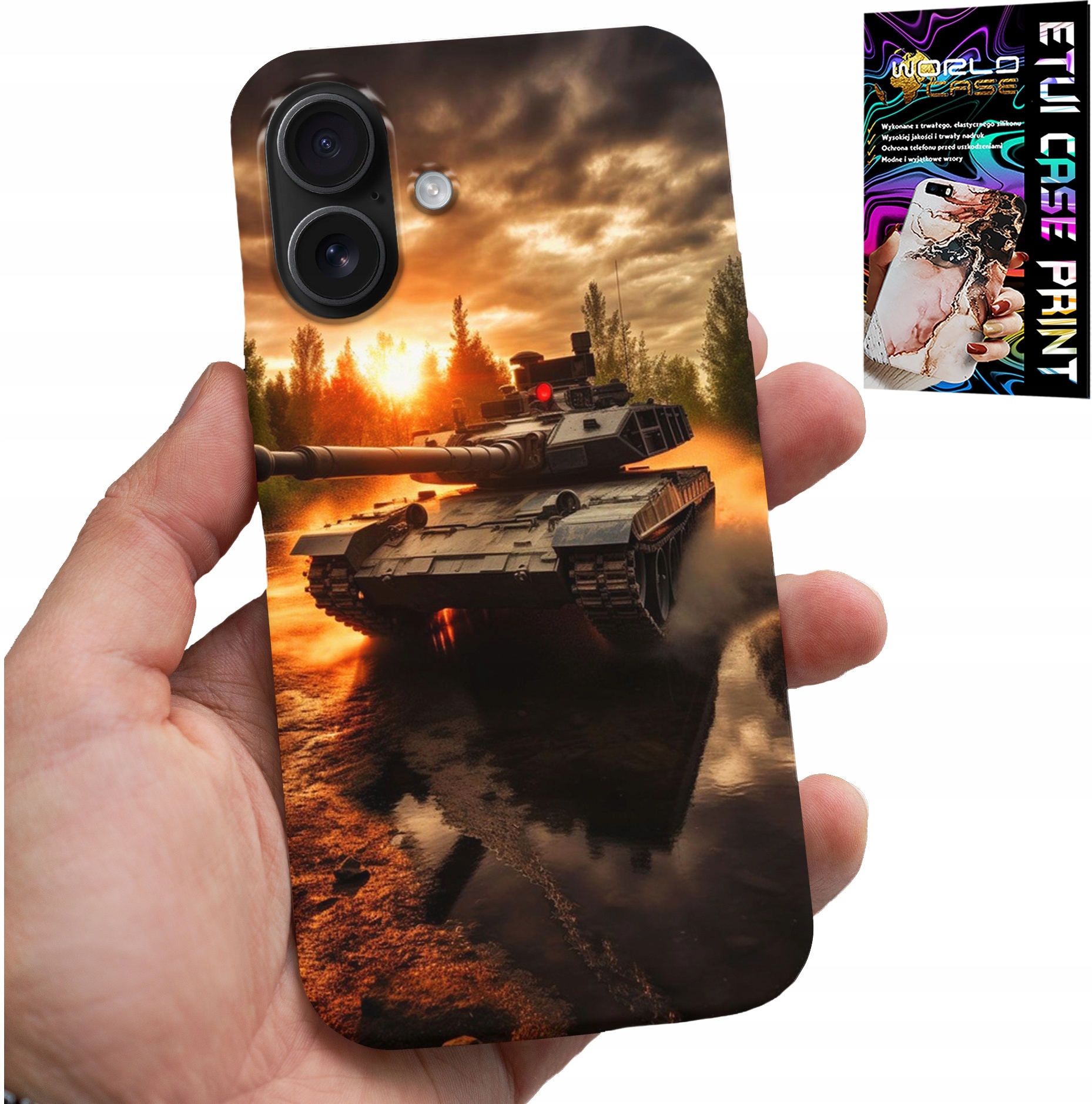 ETUI DO IPHONE 16 PLUS - CZOŁG, WOJNA, MILITARIA, WOJSKOWE, WZORY