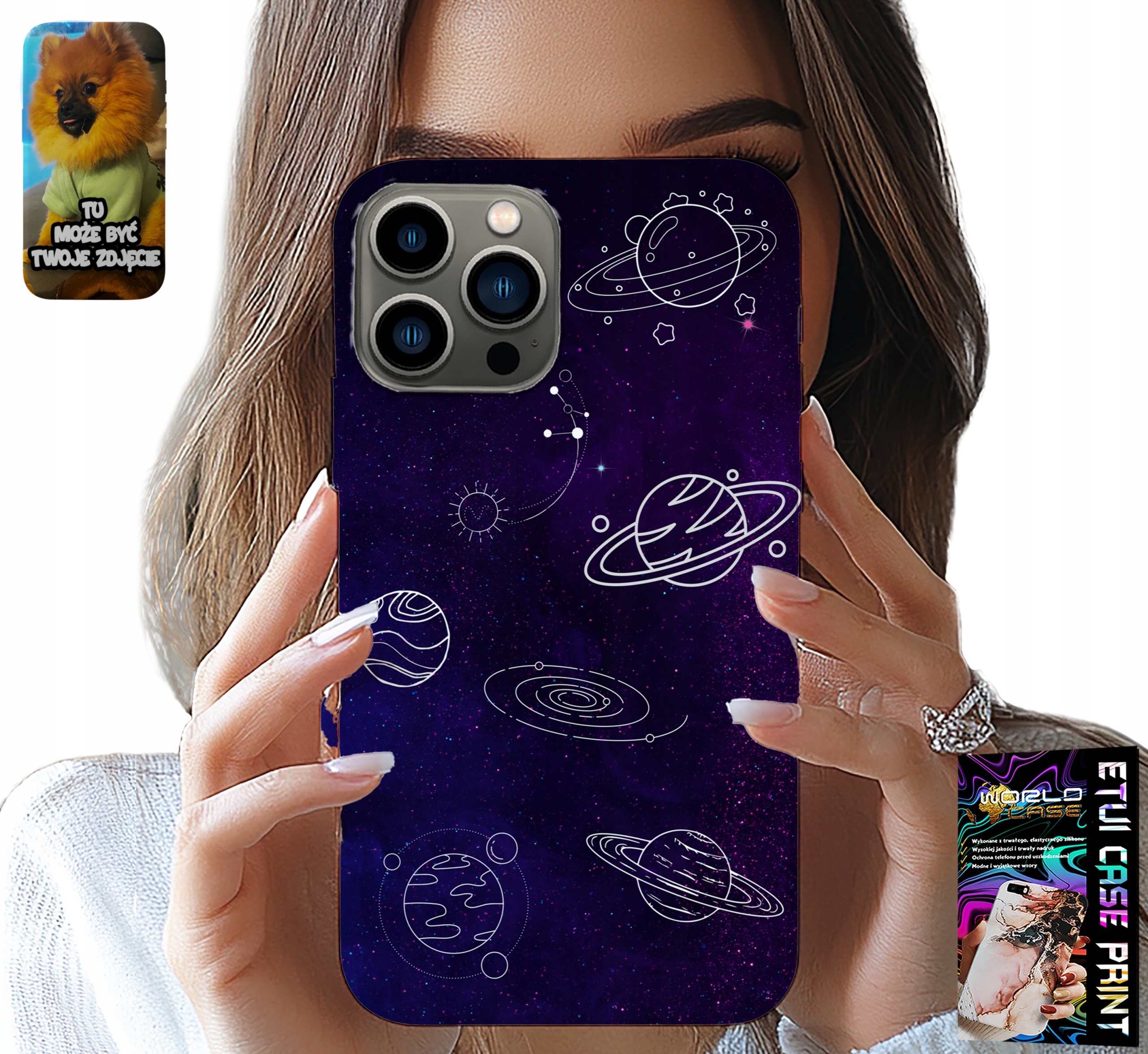 ETUI DO IPHONE 13 PRO - KOSMOS PLANETY GWIAZDY GALAKTYKA WZORY