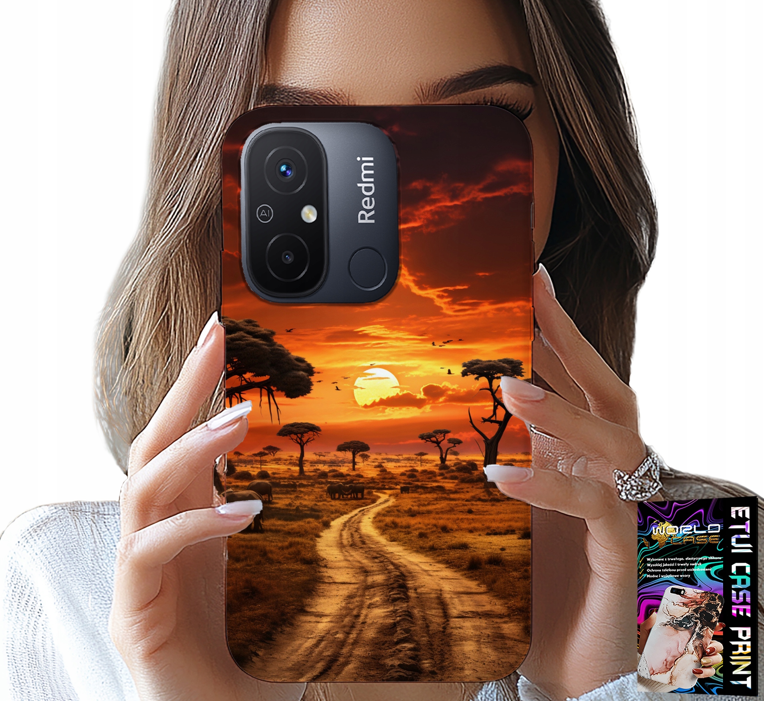 ETUI DO XIAOMI REDMI 12C - SAFARI AFRYKA ZACHÓD SŁOŃCA PIĘKNE WIDOK