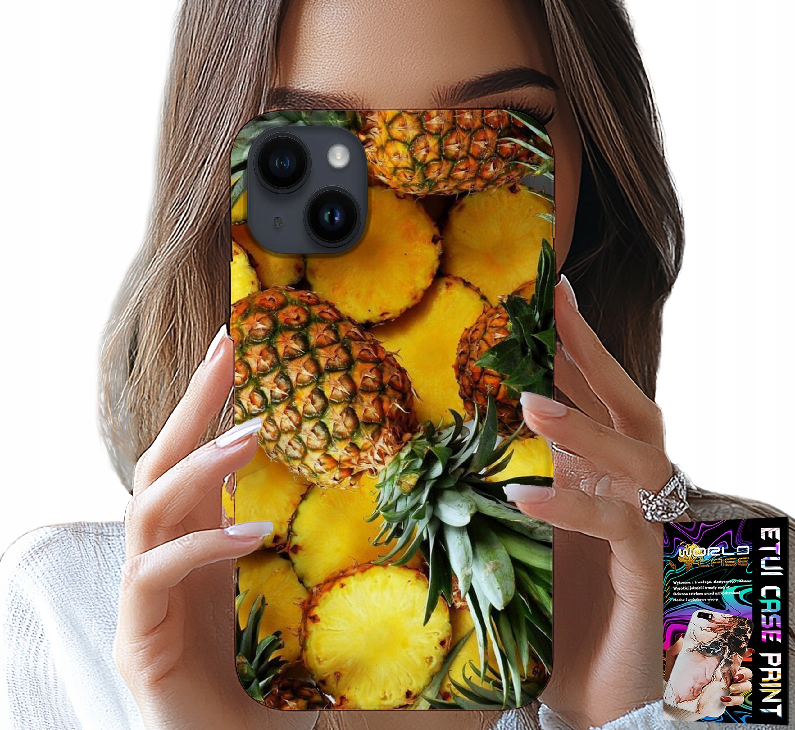 ETUI DO IPHONE 14 - ANANAS OWOCOWY CASE OBUDOWA + SZKŁO