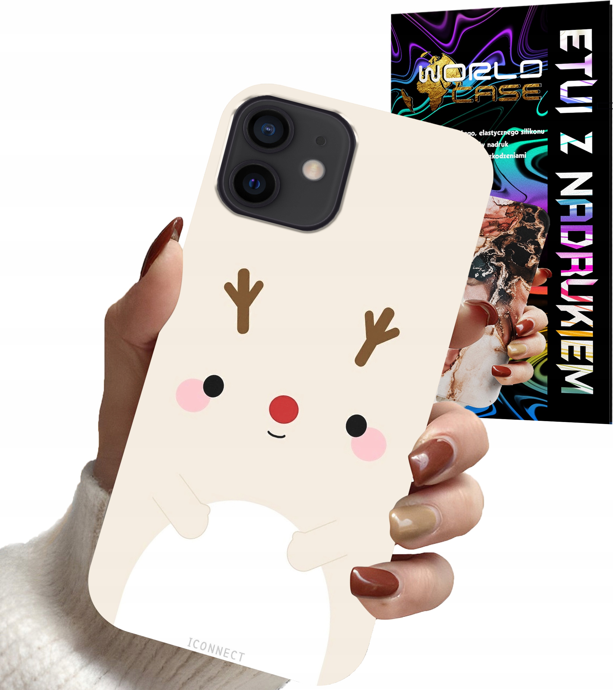 ETUI CASE DO IPHONE 12 MINI - ŚWIĄTECZNE WZORY RENIFER MIKOŁAJ ŚWIĘTA