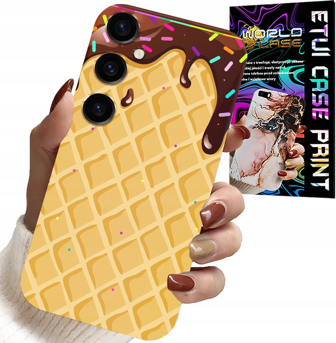 ETUI DO SAMSUNG GALAXY S24 PLUS - Z MOTYWEM WAFLA Z POLEWĄ CZEKOLADOWĄ