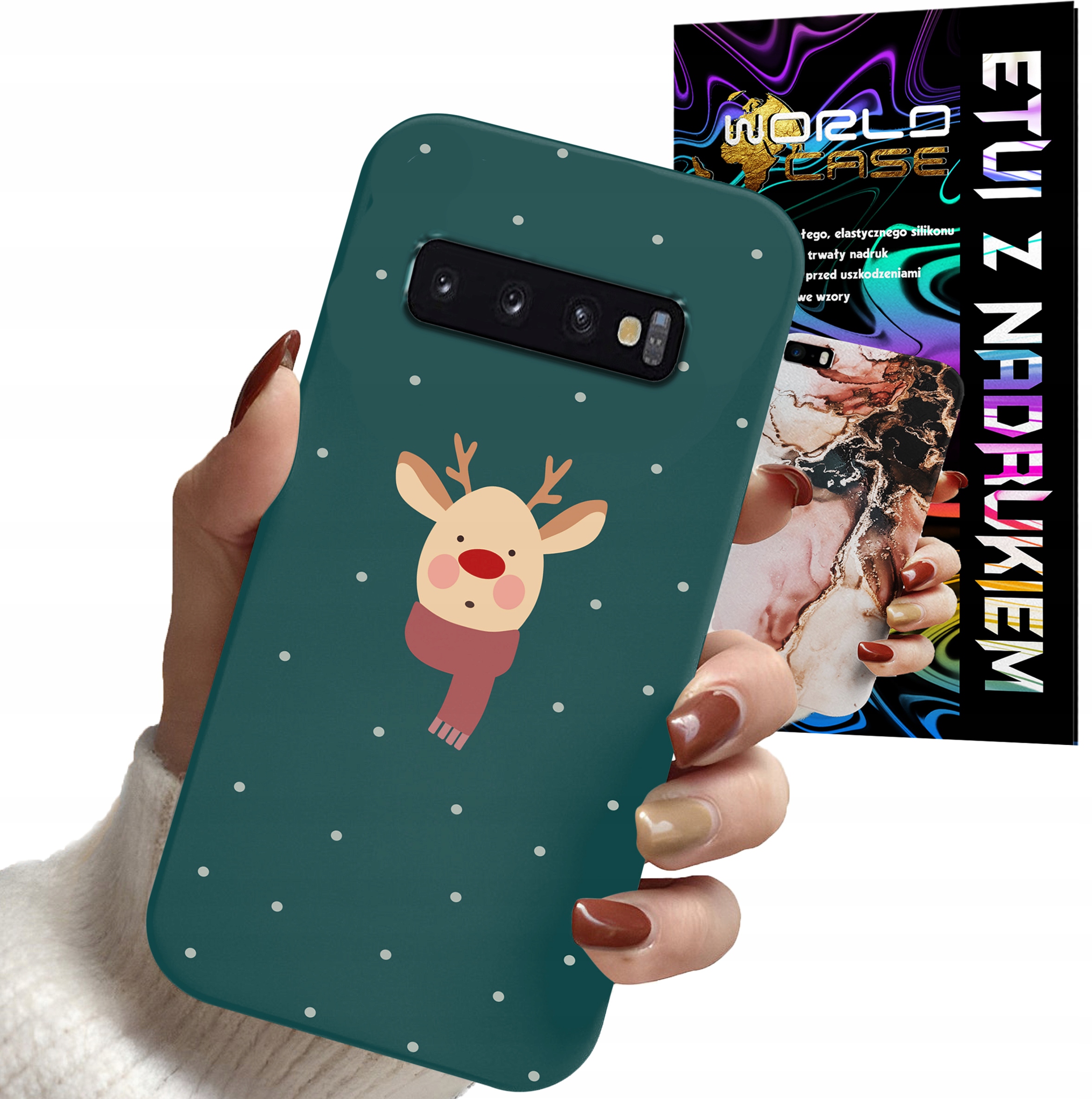 ETUI CASE DO SAMSUNG S10 - ŚWIĄTECZNE WZORY RENIFER MIKOŁAJ PREZENT