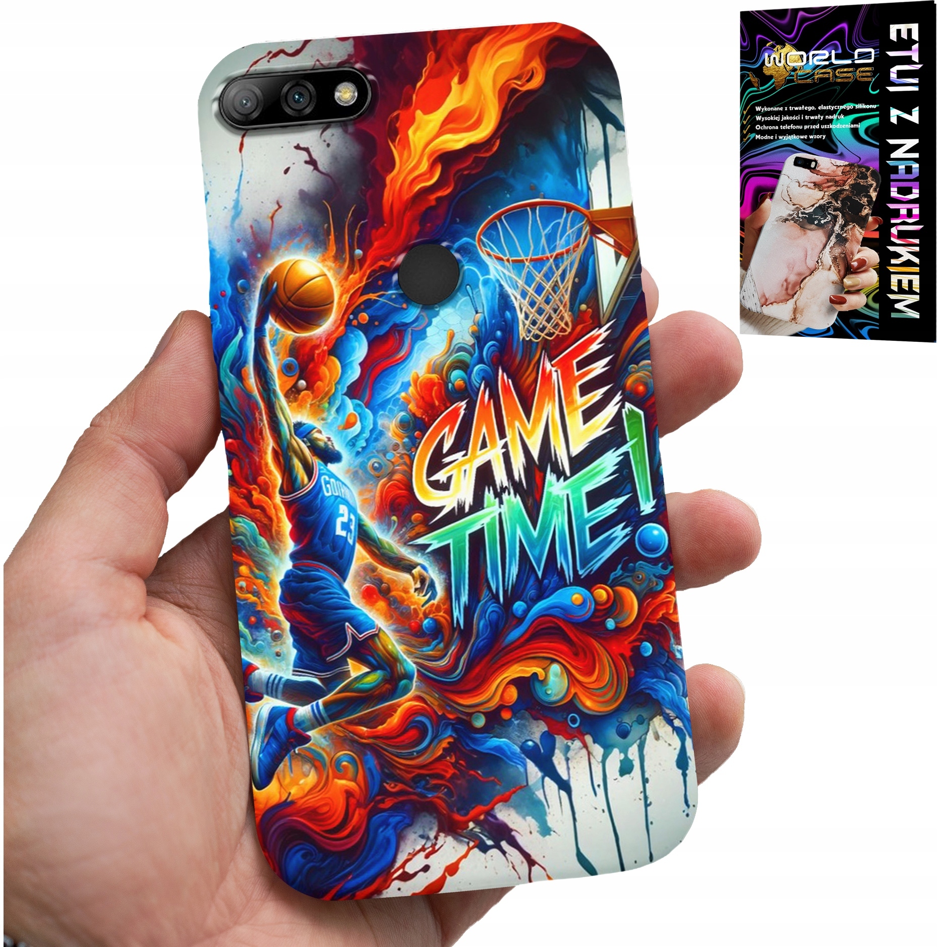 ETUI DO HUAWEI Y7 2018 - KOSZYKÓWKA NBA GAME TIME, CASE + SZKŁO