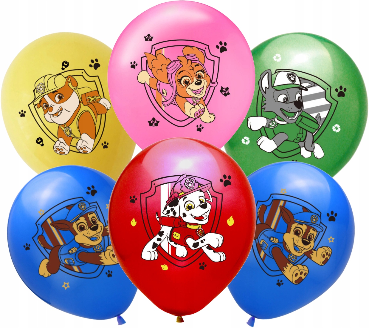 ZESTAW BALONÓW Z NADRUKIEM PSI PATROL SKAY MARSHALL DEKORACJA URODZINOWA