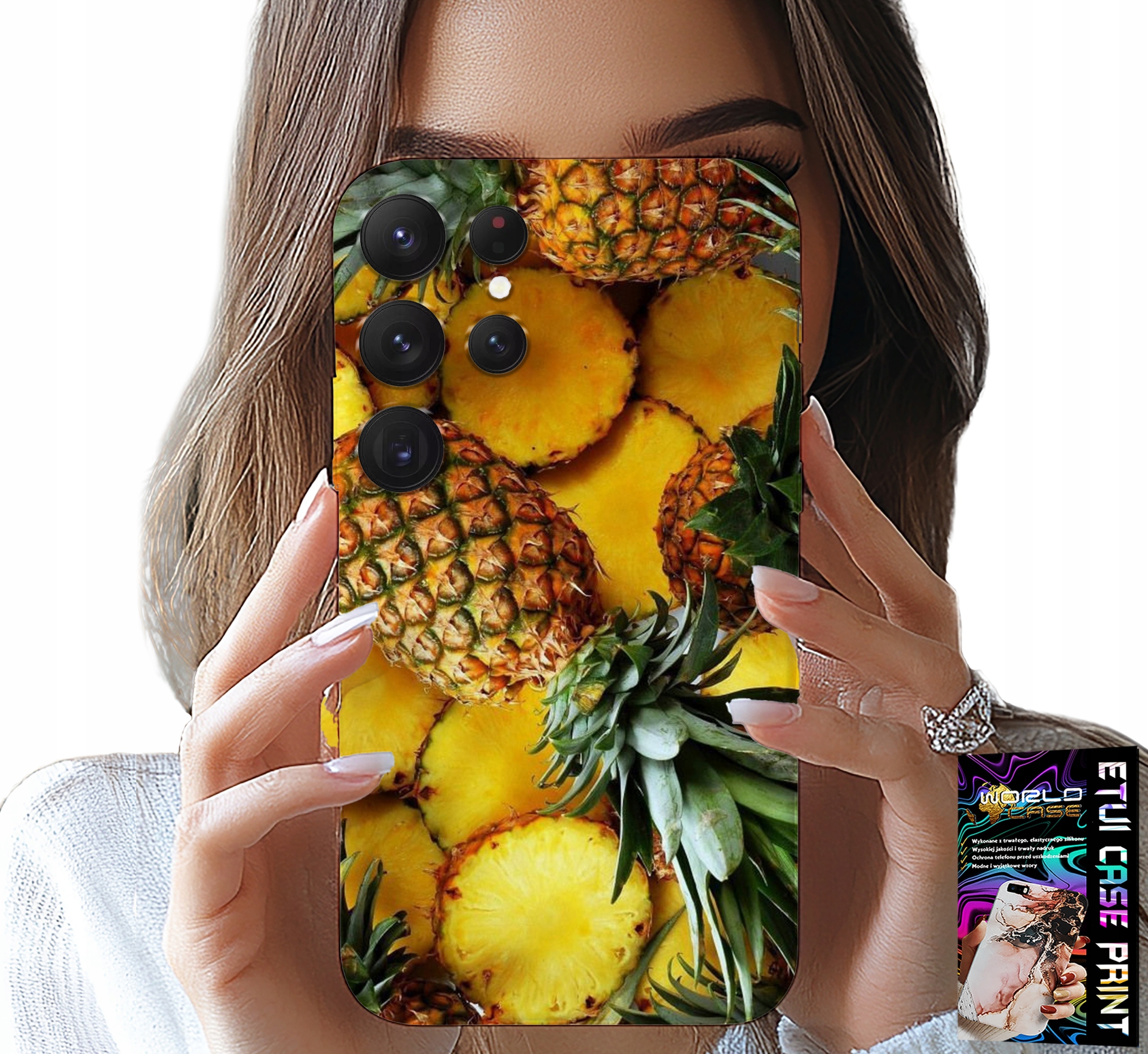 ETUI DO SAMSUNG GALAXY S23 Ultra - ANANAS OWOCOWY CASE OBUDOWA + FOLIA