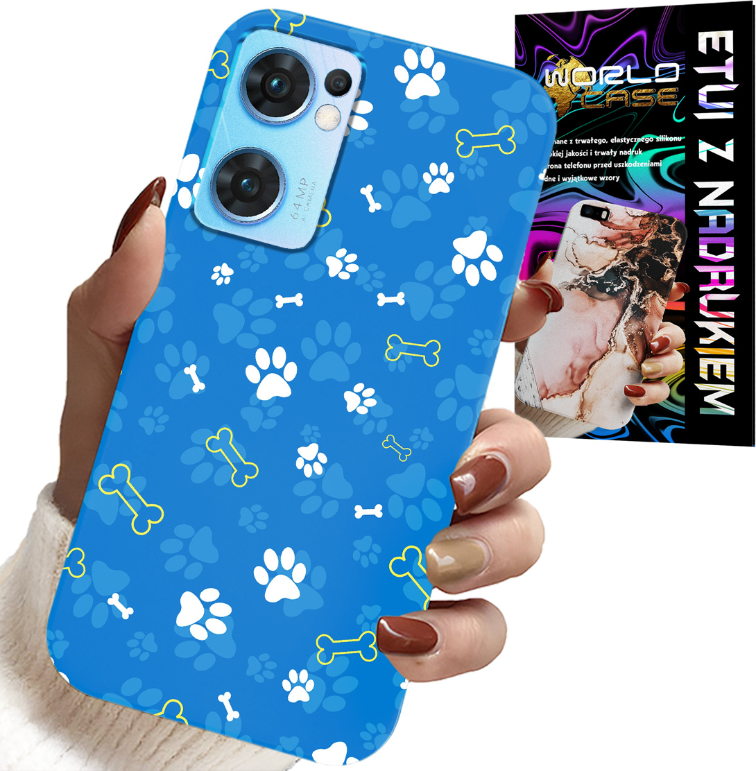 ETUI DO OPPO RENO7 5G - ŁAPKI KOŚCI PIES PATROL WZORY DLA DZIECI