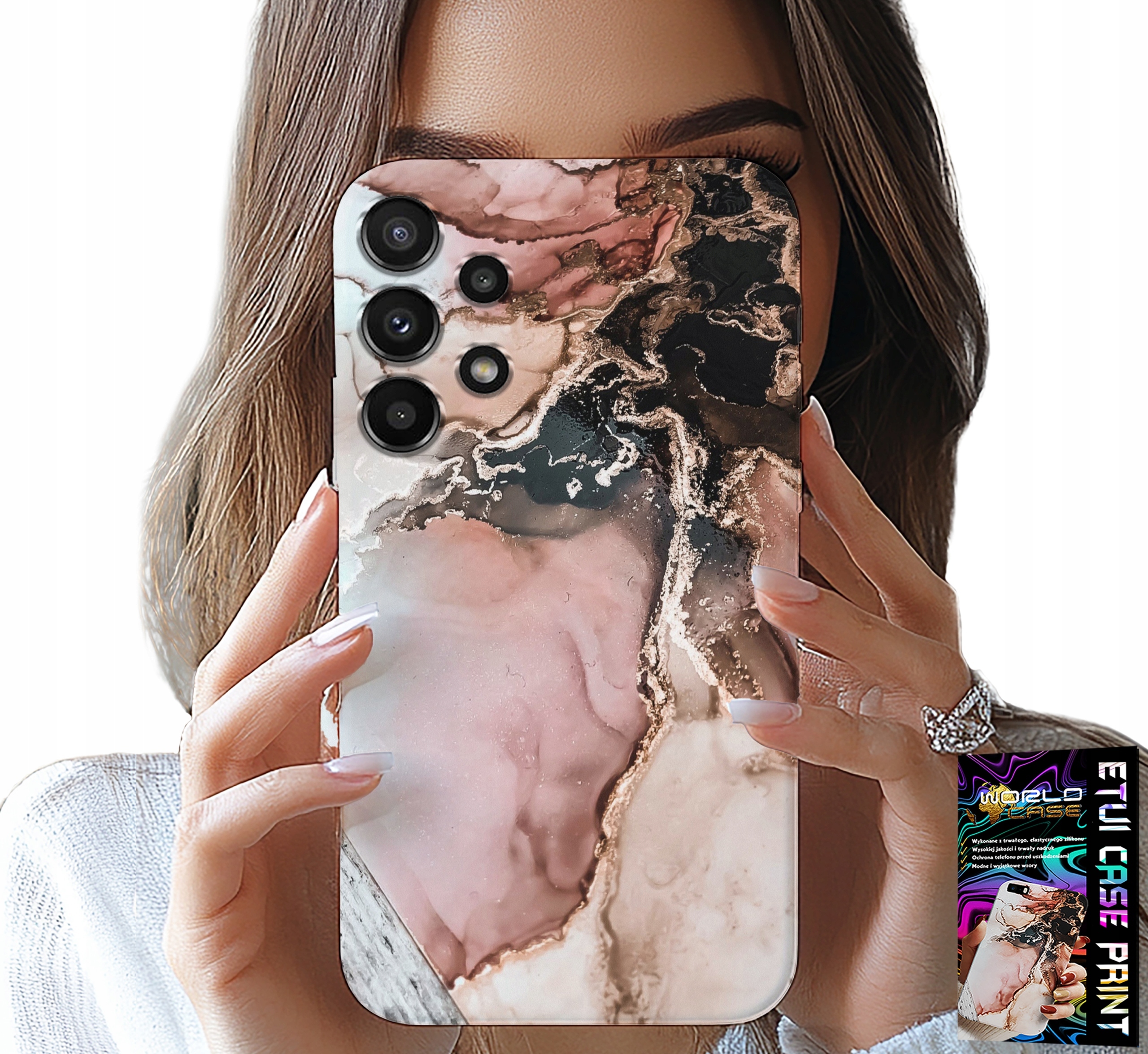 ETUI DO SAMSUNG GALAXY A32 4G - ELEGANCKI MARMUREK MODNE WZORY + SZKŁO