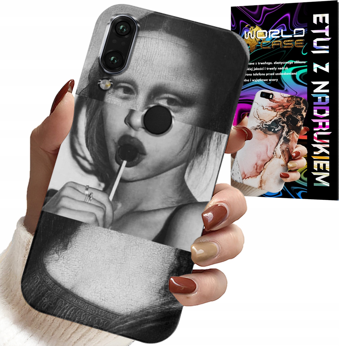 ETUI DO HUAWEI Y7 2019 - MONA LISA Z LIZAKIEM MODNE WZORY CASE