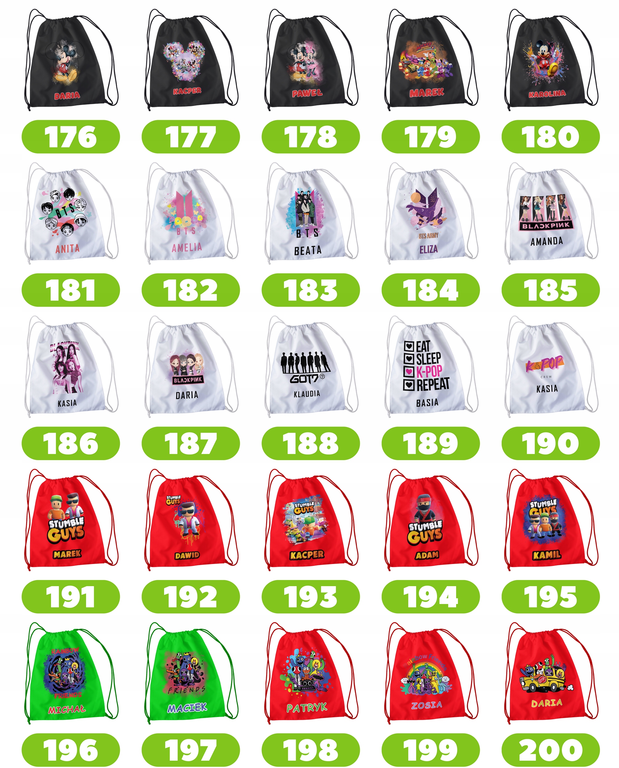 WOREK PLECAK SPORTOWY NA WF DLA DZIECI - GUMBALL + IMIĘ! BAJKA DARWIN LARRY