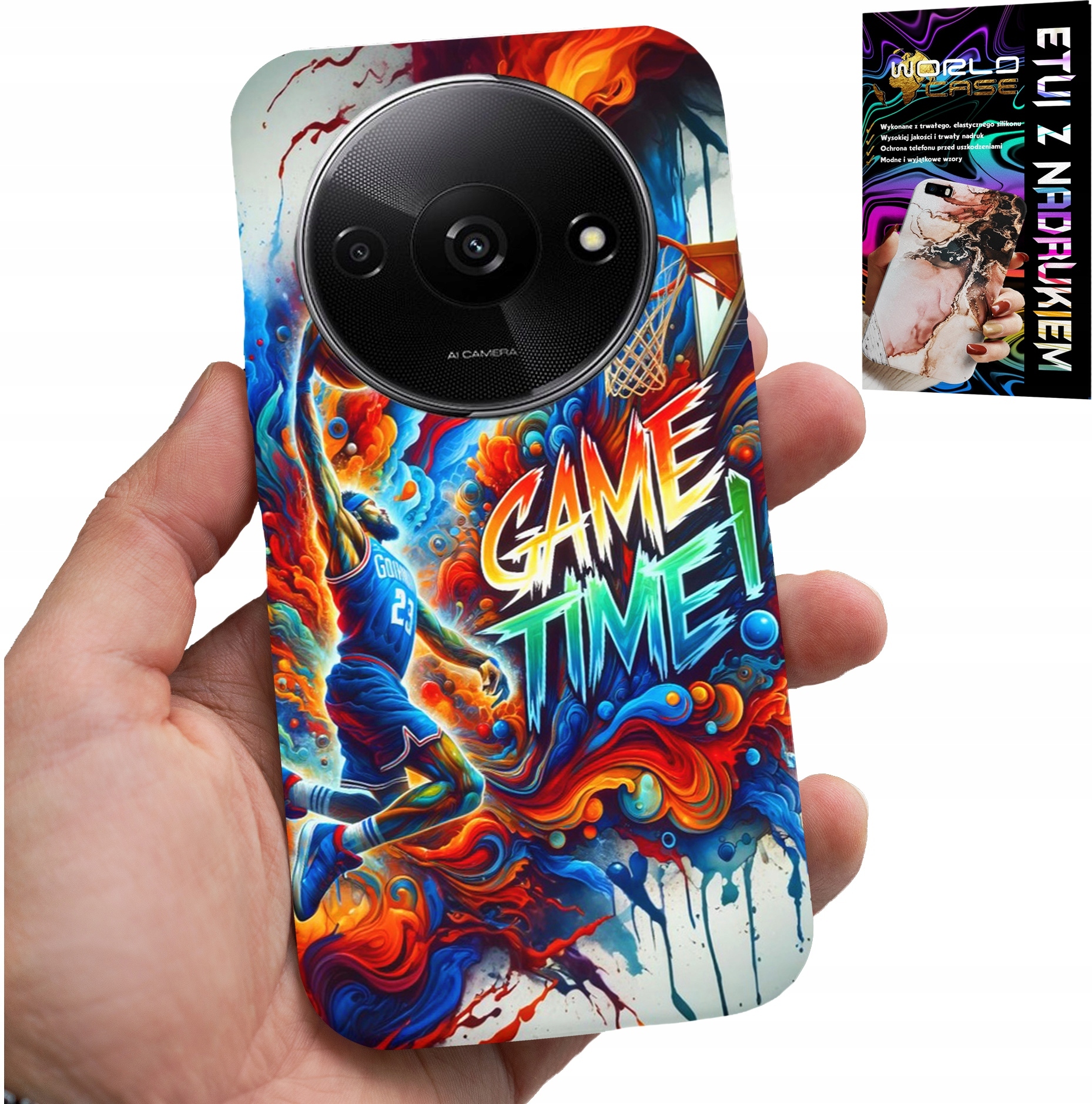 ETUI DO XIAOMI REDMI A3 - KOSZYKÓWKA NBA GAME TIME, CASE + SZKŁO