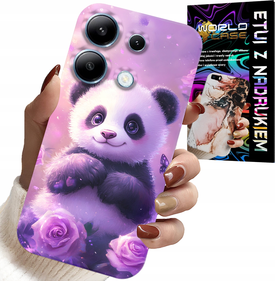 ETUI DO XIAOMI NOTE 13 4G - SŁODKA PANDA WZORY DLA DZIECI + SZKŁO