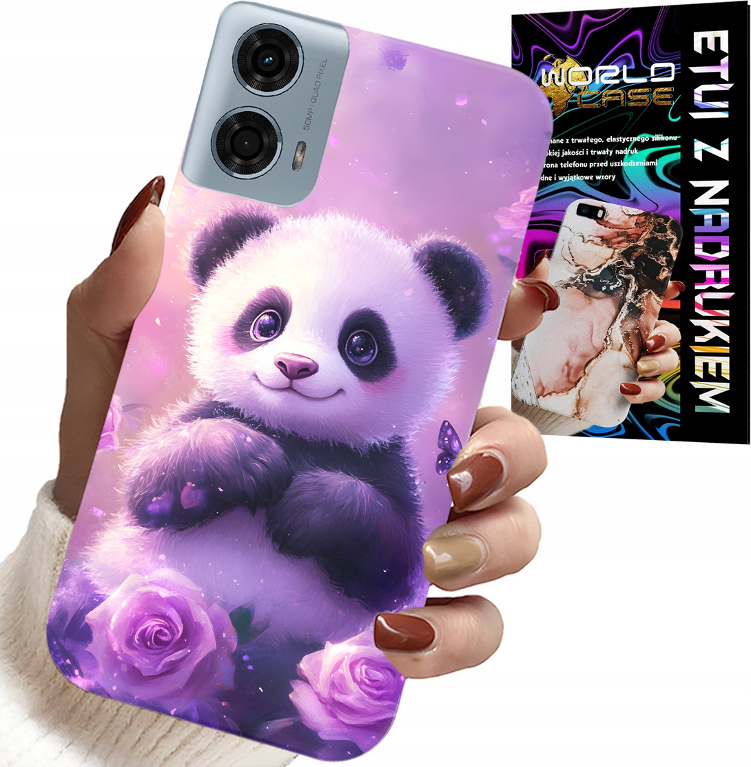ETUI DO MOTOROLA G34 5G - SŁODKA PANDA WZORY DLA DZIECI + FOLIA