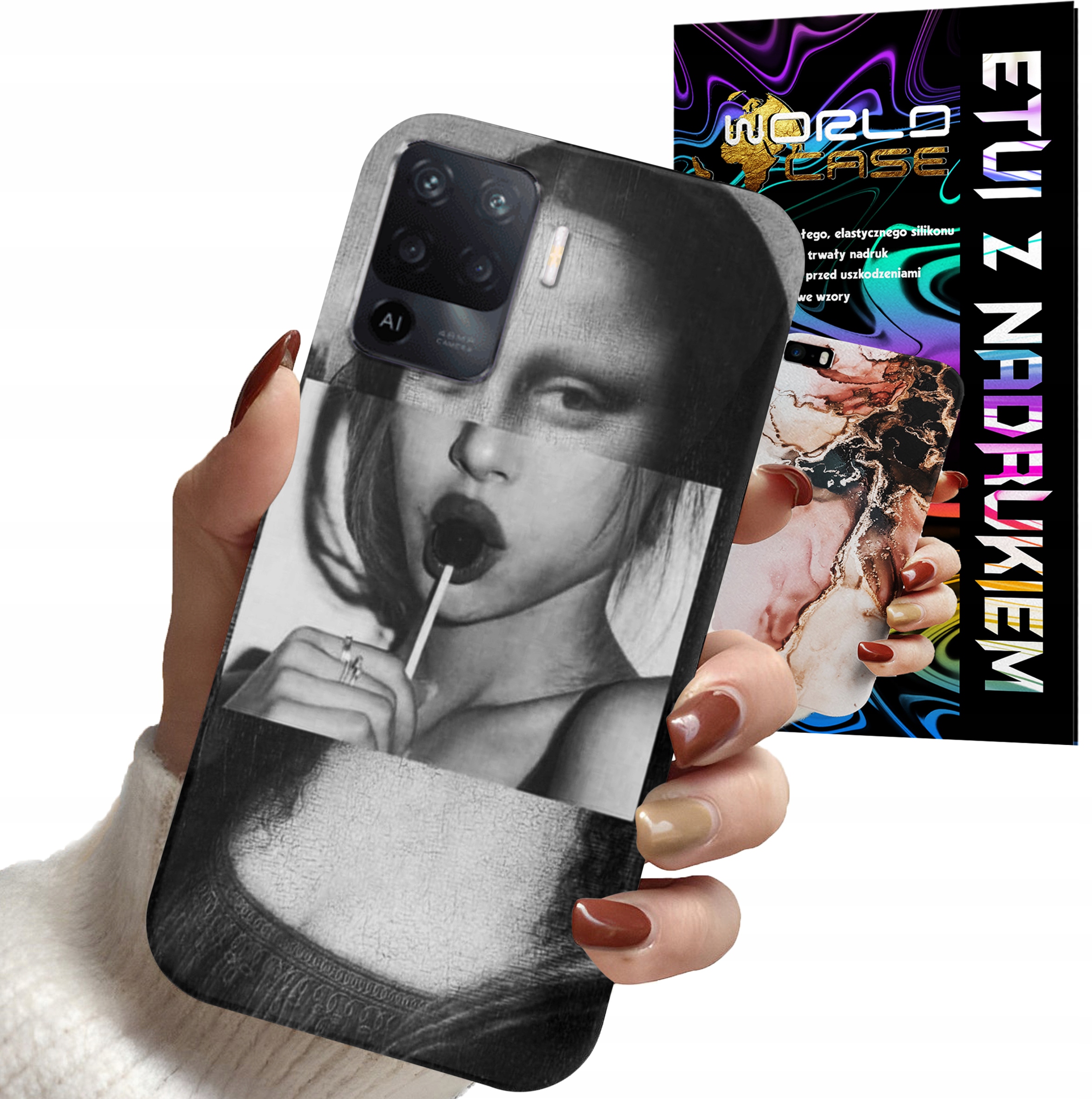 ETUI CASE DO OPPO RENO 5 LITE A94 4G - MONA LISA WZORY DLA KOBIET PLECKI