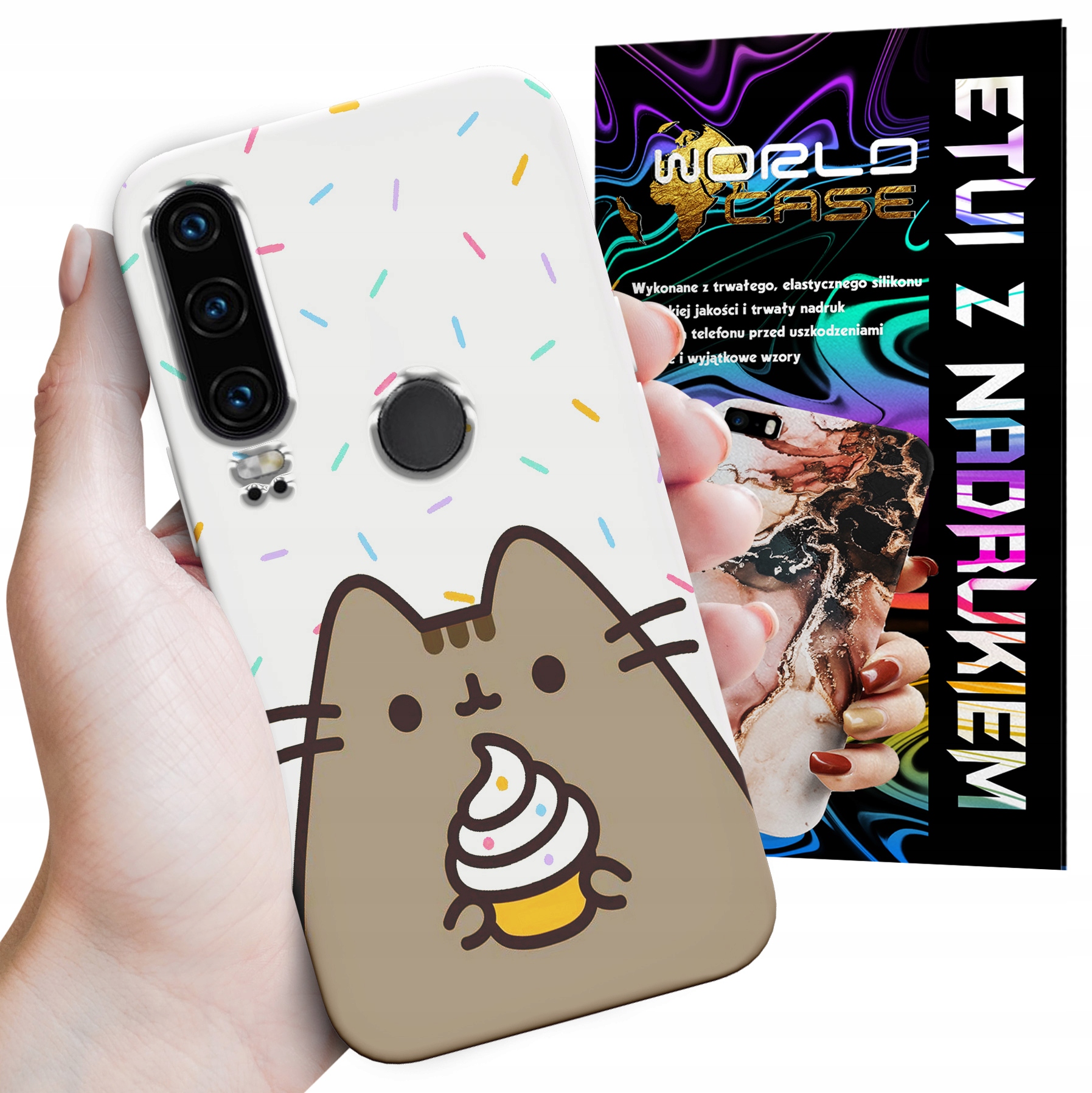 ETUI CASE DO HUAWEI P30 LITE - SŁODKI KOTEK KOT OBUDOWA PLECKI