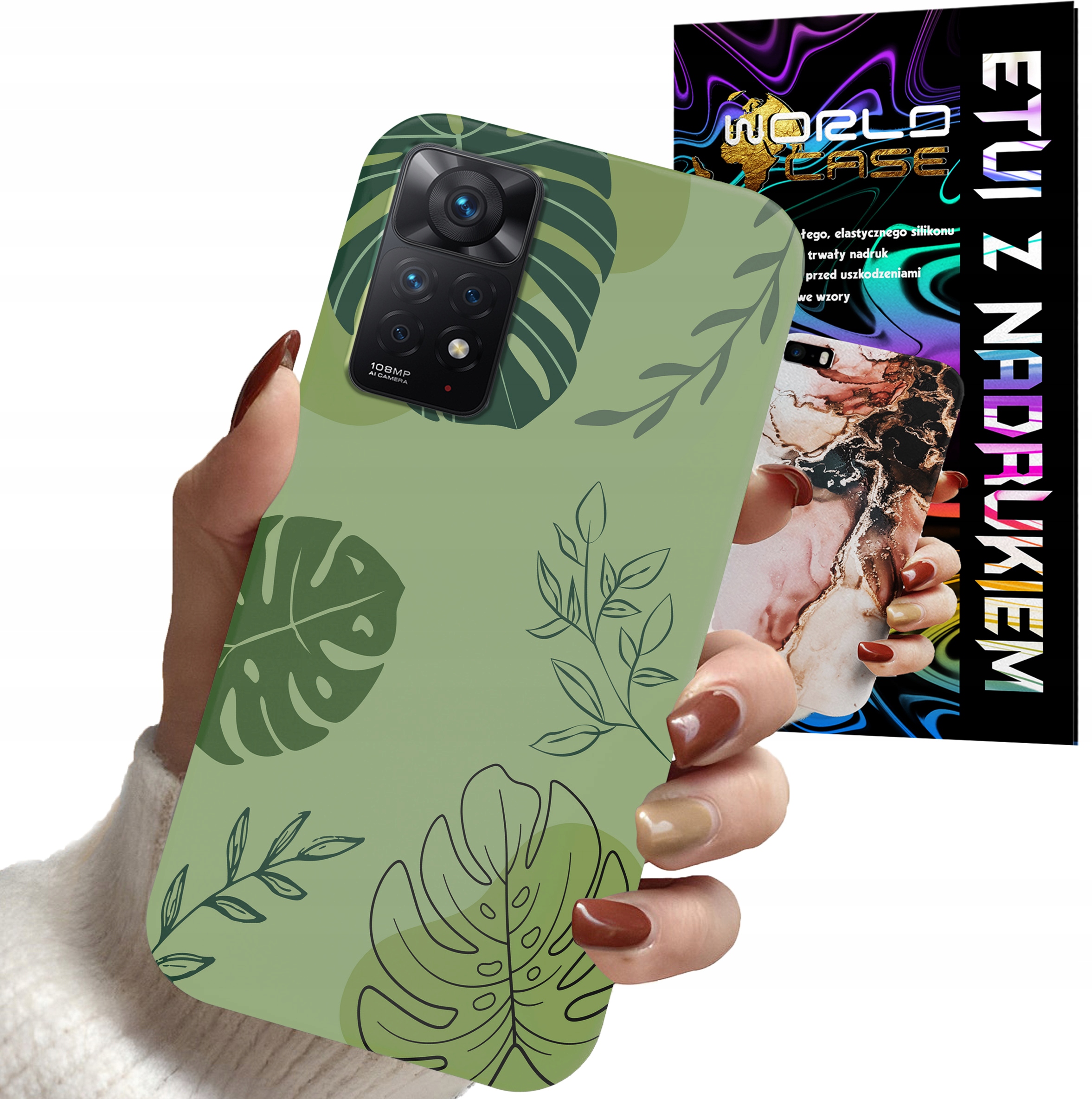 ETUI CASE DO XIAOMI NOTE 11 PRO - LIŚCIE WZORY DLA KOBIET KWIATY RÓŻE