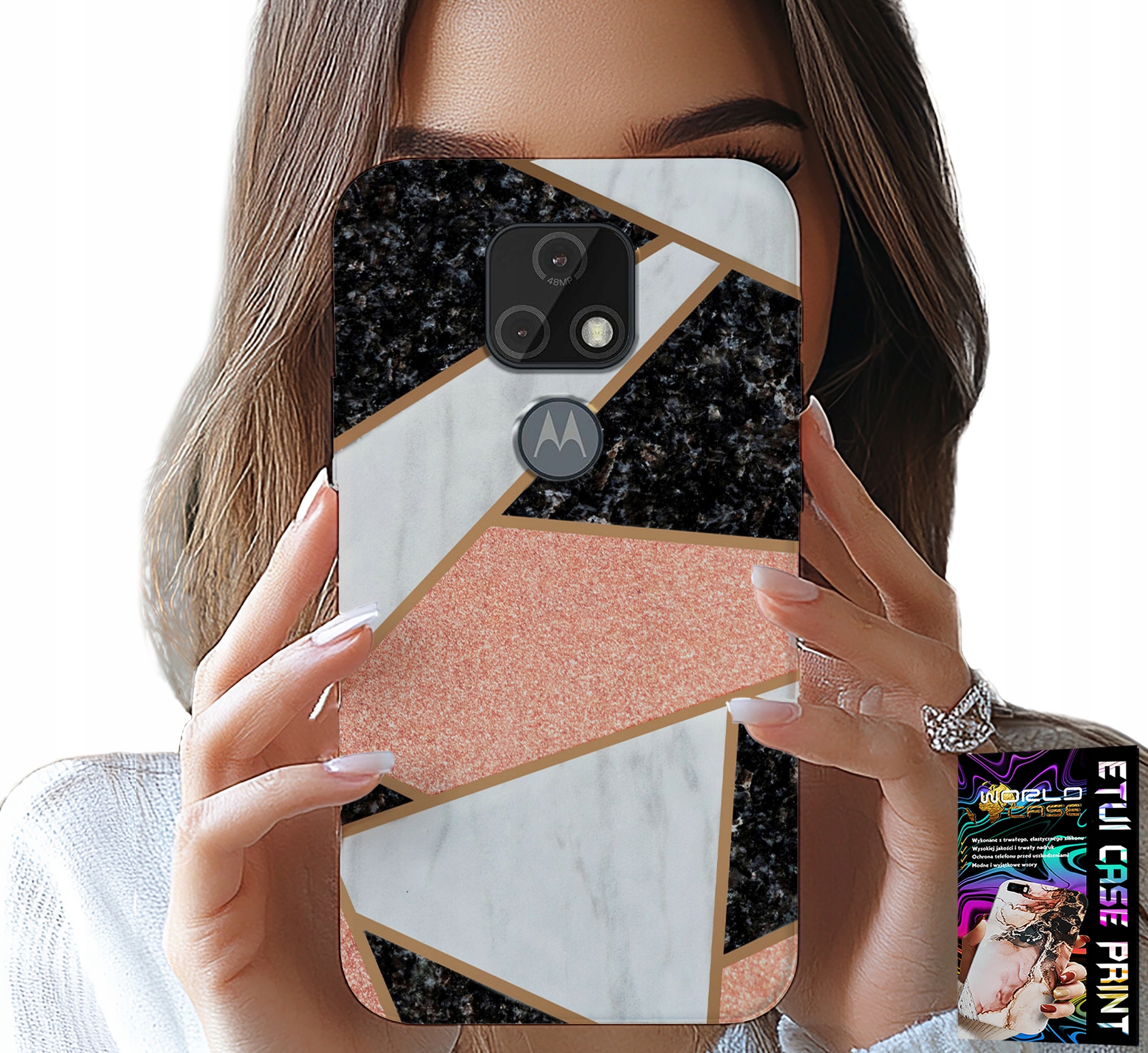 ETUI DO MOTOROLA MOTO E7 PLUS - ELEGANCKIE MODNE WZORY CASE + SZKŁO