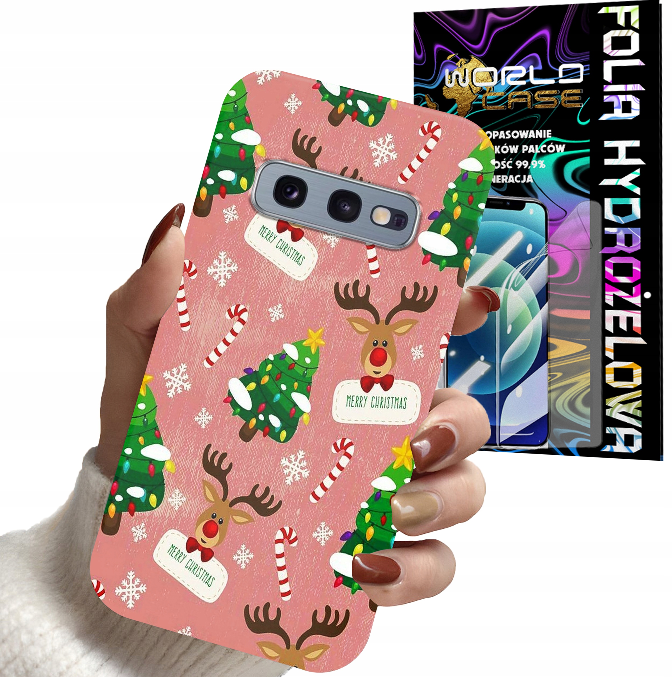 ETUI CASE DO SAMSUNG S10E - ŚWIĄTECZNE WZORY NA ŚWIĘTA RENIFER CHOI + FOLIA