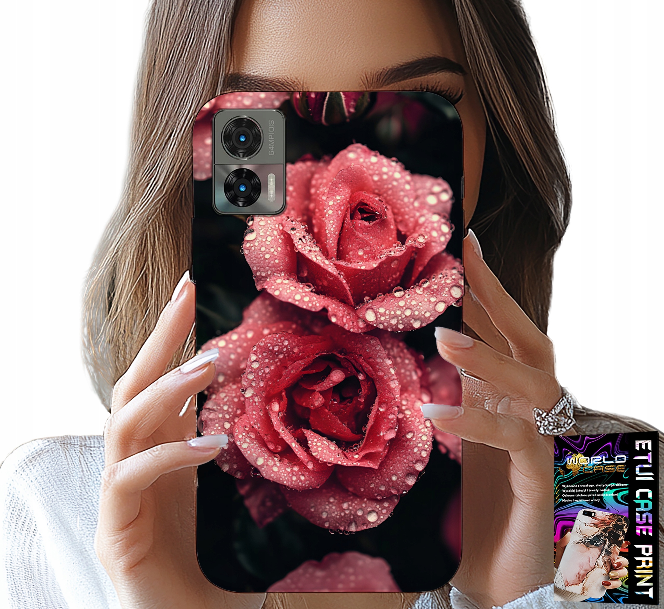 ETUI DO MOTOROLA EDGE 30 NEO - PIĘKNE RÓŻOWE RÓŻE, KWIECISTE WZORY, CASE